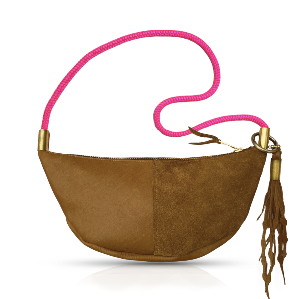 Sling #Rope Color_Neon Pink#Rope Handle Length_Long Shoulder (35”)#Add Ons_Add a Matching Seaweed Tassel (save $10)