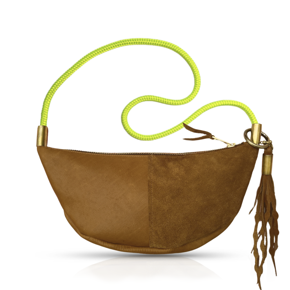 Sling #Rope Color_Neon Yellow#Rope Handle Length_Short Crossbody (40”)#Add Ons_Add a Matching Seaweed Tassel (save $10)
