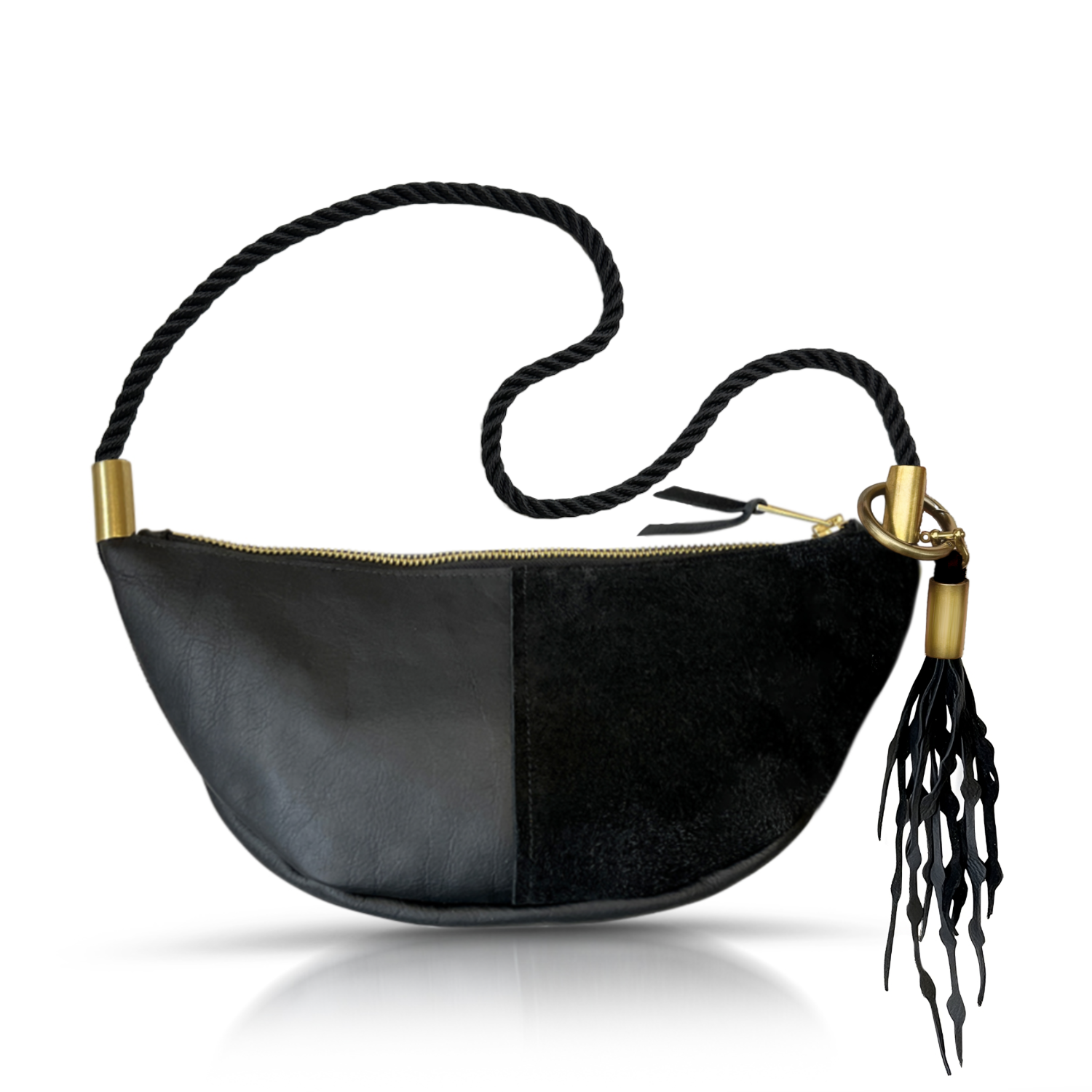 Sling #Rope Color_Summer Night Black#Rope Handle Length_Long Shoulder (35”)#Add Ons_Add a Matching Seaweed Tassel (save $10)