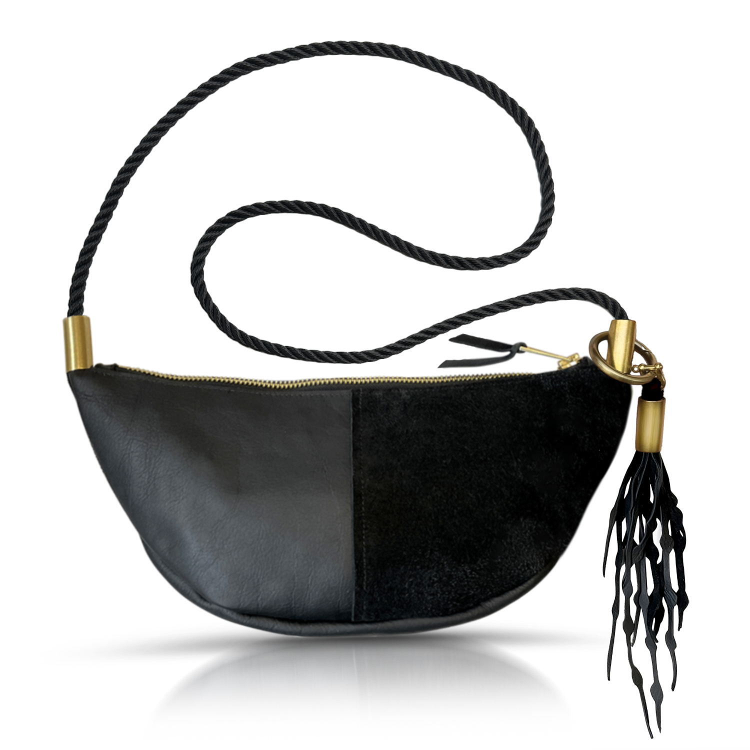 Sling #Rope Color_Summer Night Black#Rope Handle Length_Long Crossbody (50")#Add Ons_Add a Matching Seaweed Tassel (save $10)