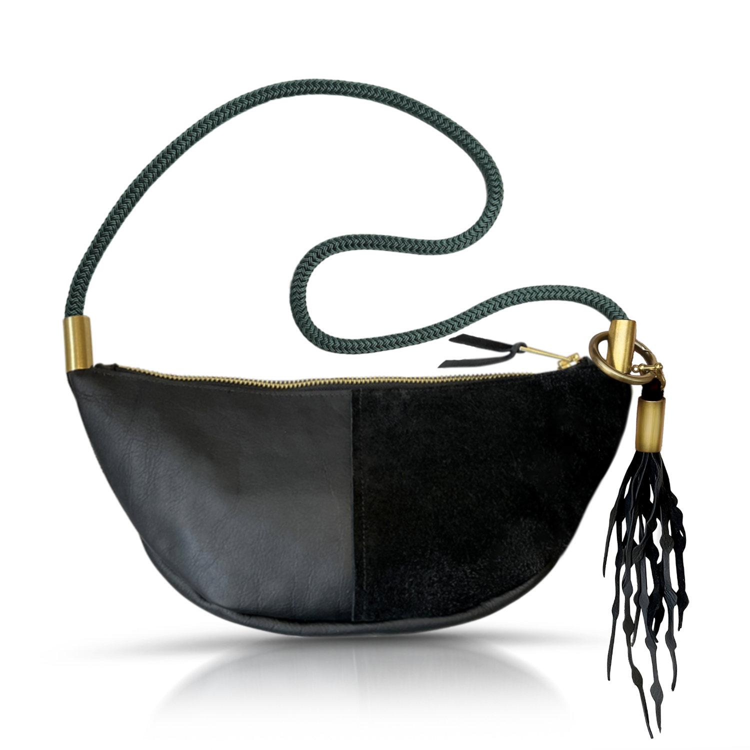 Sling #Rope Color_Pine Green#Rope Handle Length_Short Crossbody (40”)#Add Ons_Add a Matching Seaweed Tassel (save $10)