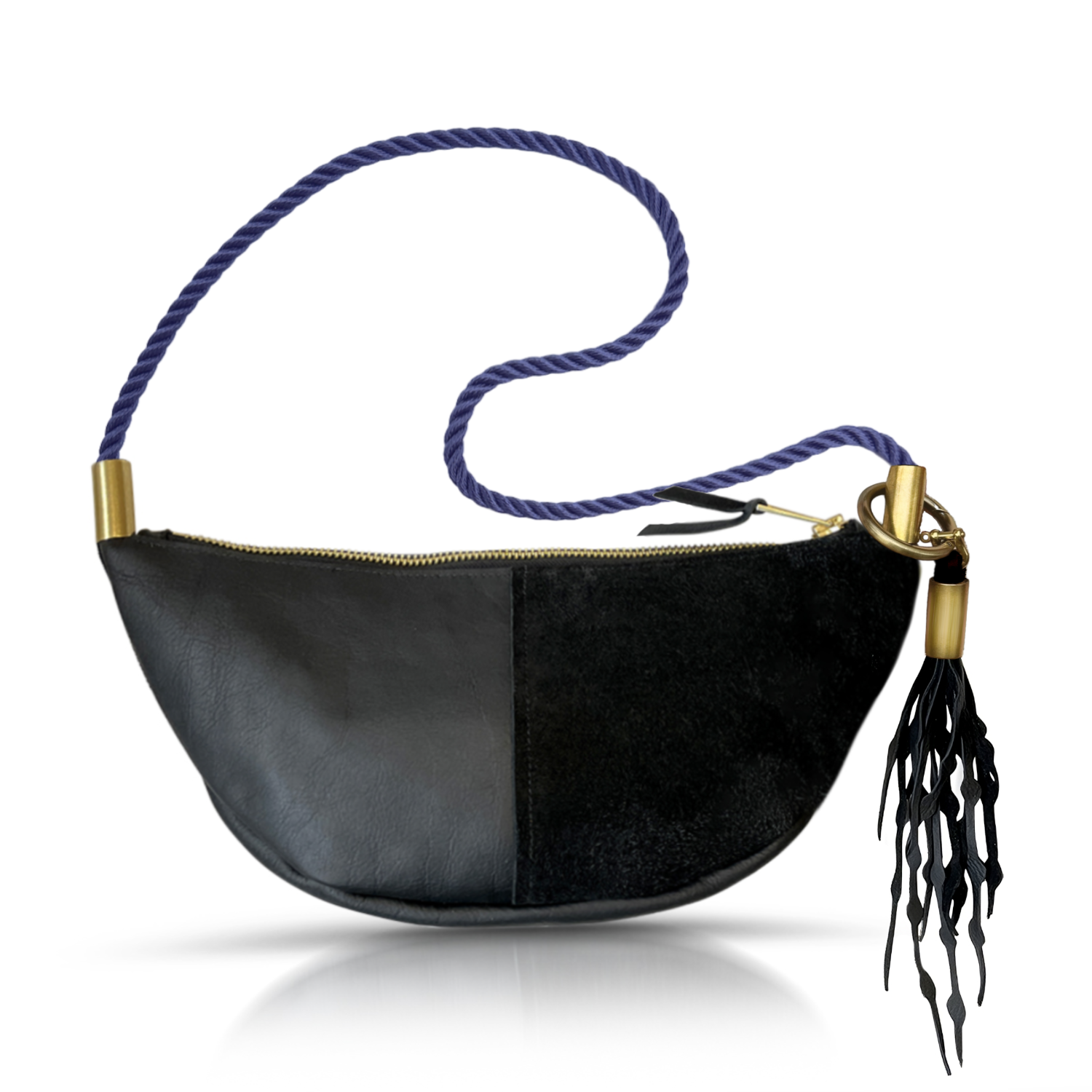 Sling #Rope Color_New England Navy#Rope Handle Length_Long Shoulder (35”)#Add Ons_Add a Matching Seaweed Tassel (save $10)
