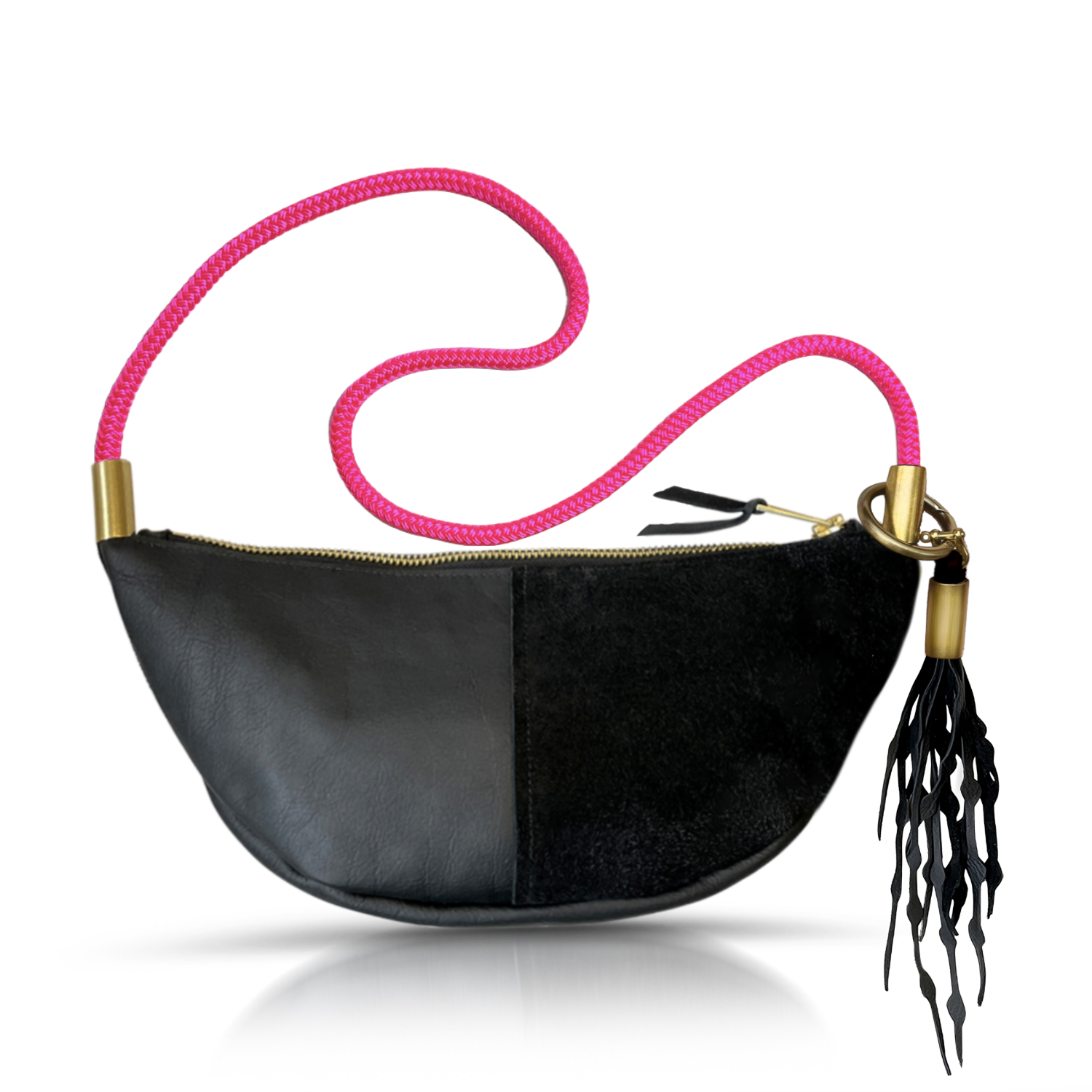 Sling #Rope Color_Neon Pink#Rope Handle Length_Short Crossbody (40”)#Add Ons_Add a Matching Seaweed Tassel (save $10)