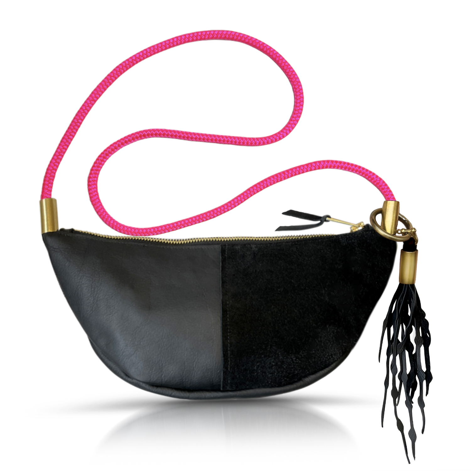 Sling #Rope Color_Neon Pink#Rope Handle Length_Long Crossbody (50")#Add Ons_Add a Matching Seaweed Tassel (save $10)