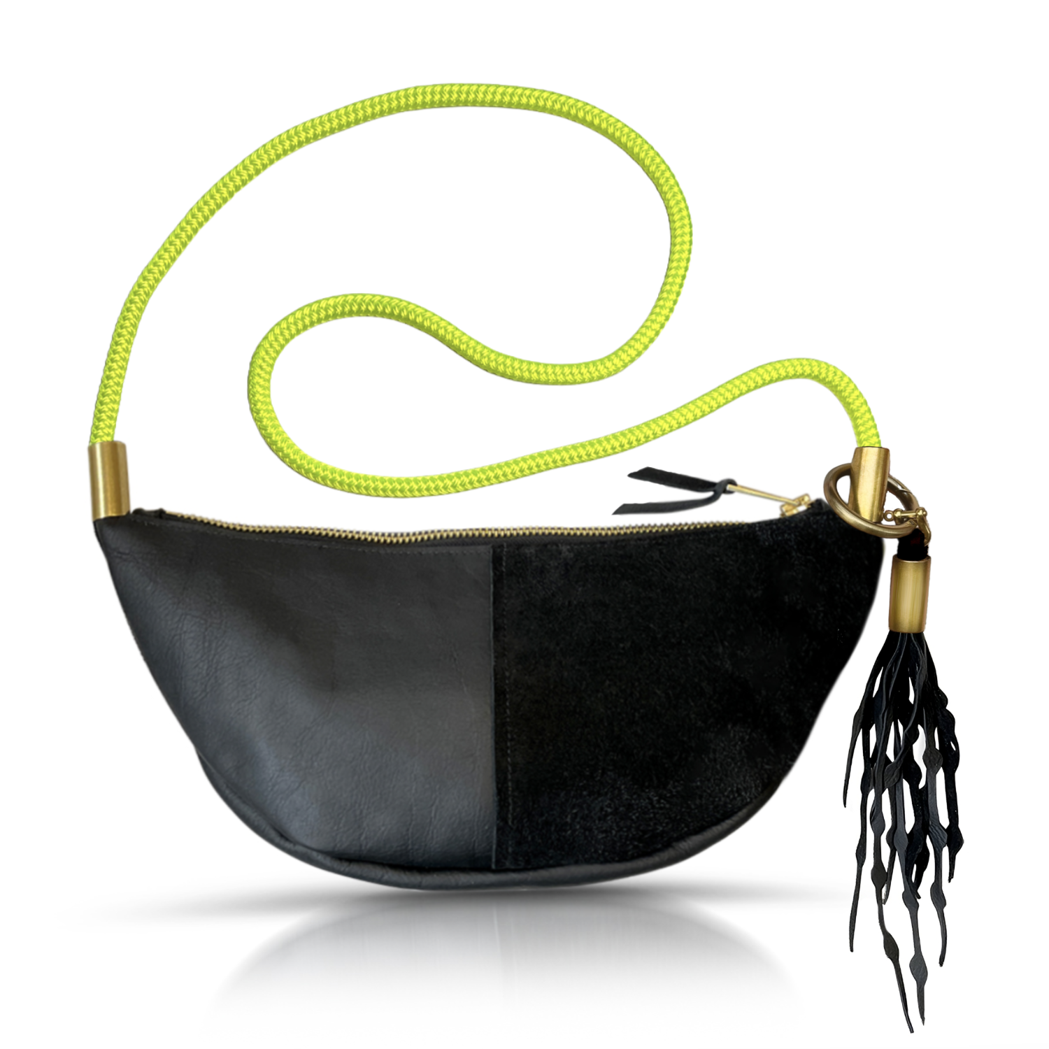 Sling #Rope Color_Neon Yellow#Rope Handle Length_Long Crossbody (50")#Add Ons_Add a Matching Seaweed Tassel (save $10)