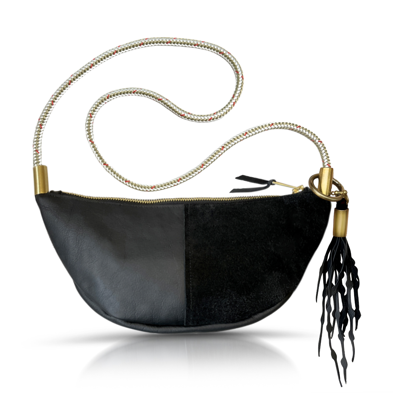 Sling #Rope Color_Oyster Shell Gold#Rope Handle Length_Long Crossbody (50")#Add Ons_Add a Matching Seaweed Tassel (save $10)