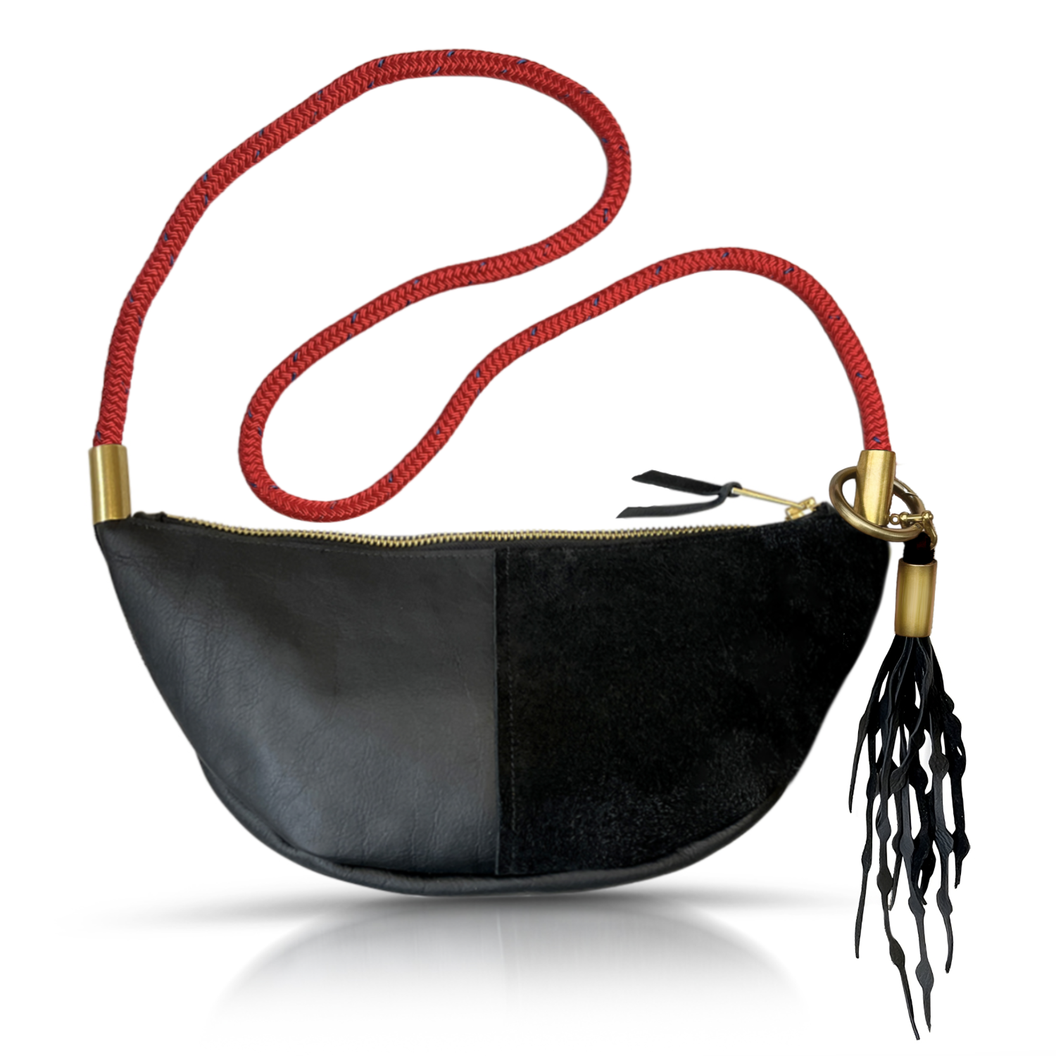 Sling #Rope Color_Winterberry Red#Rope Handle Length_Long Crossbody (50")#Add Ons_Add a Matching Seaweed Tassel (save $10)