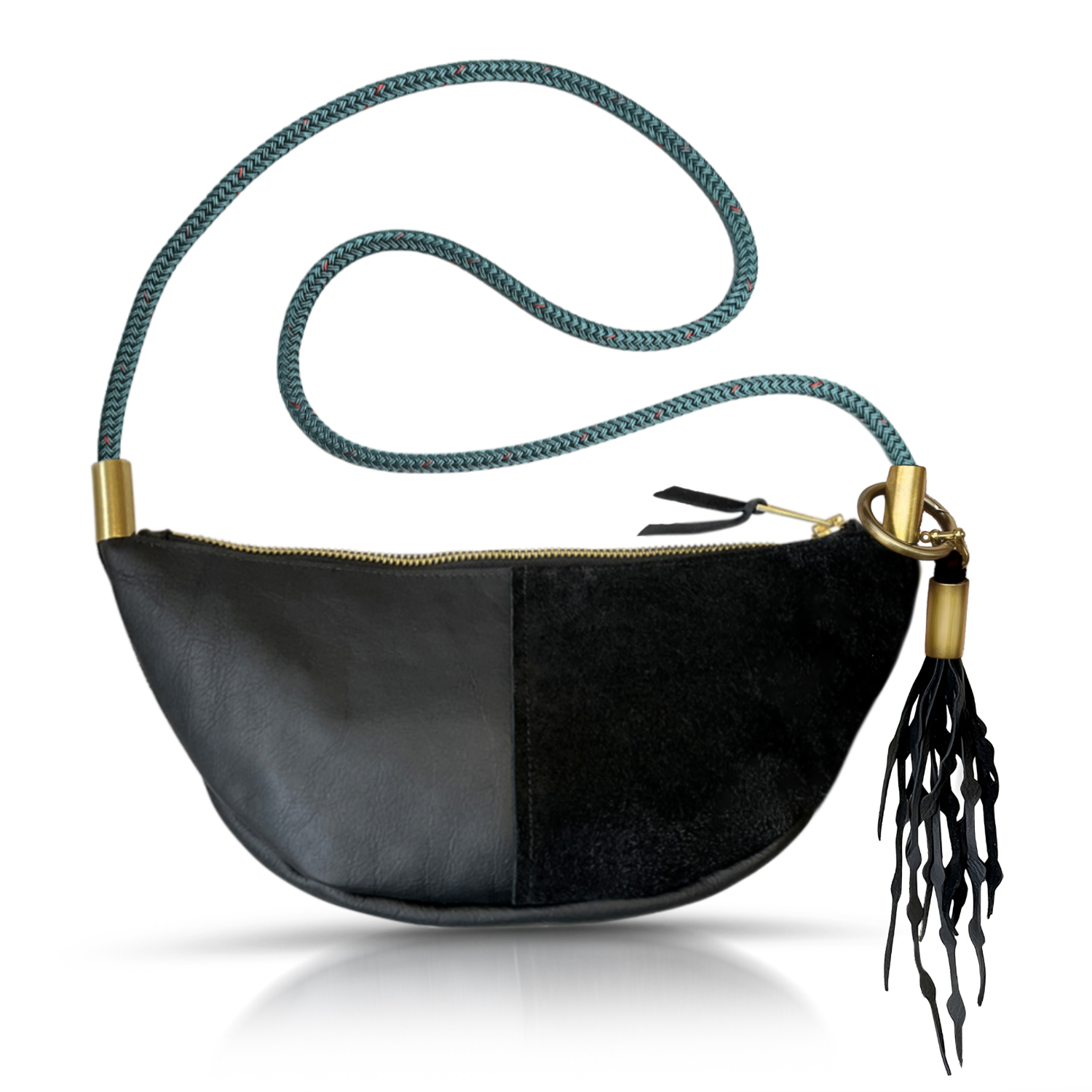 Sling #Rope Color_Seaside Teal#Rope Handle Length_Long Crossbody (50")#Add Ons_Add a Matching Seaweed Tassel (save $10)
