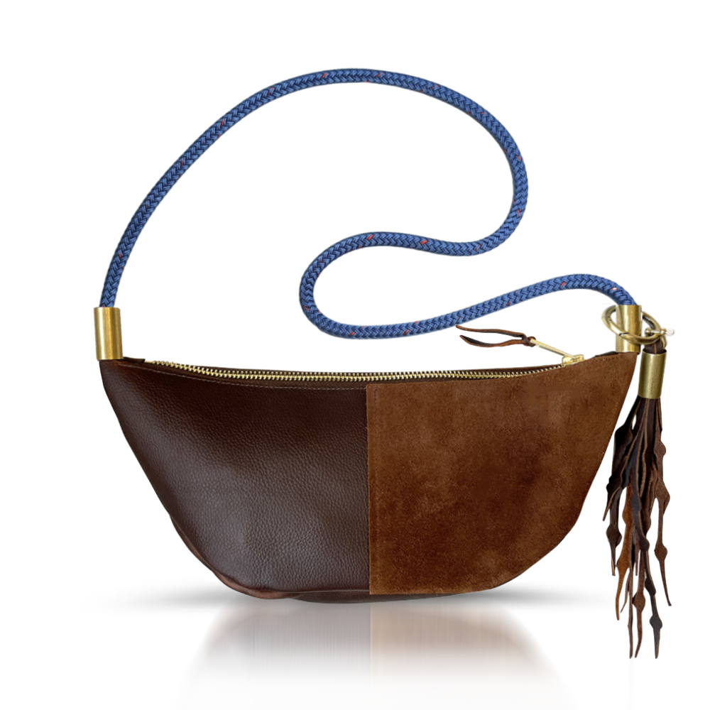 Sling #Rope Color_Harborside Blue#Rope Handle Length_Short Crossbody (40”)#Add Ons_Add a Matching Seaweed Tassel (save $10)