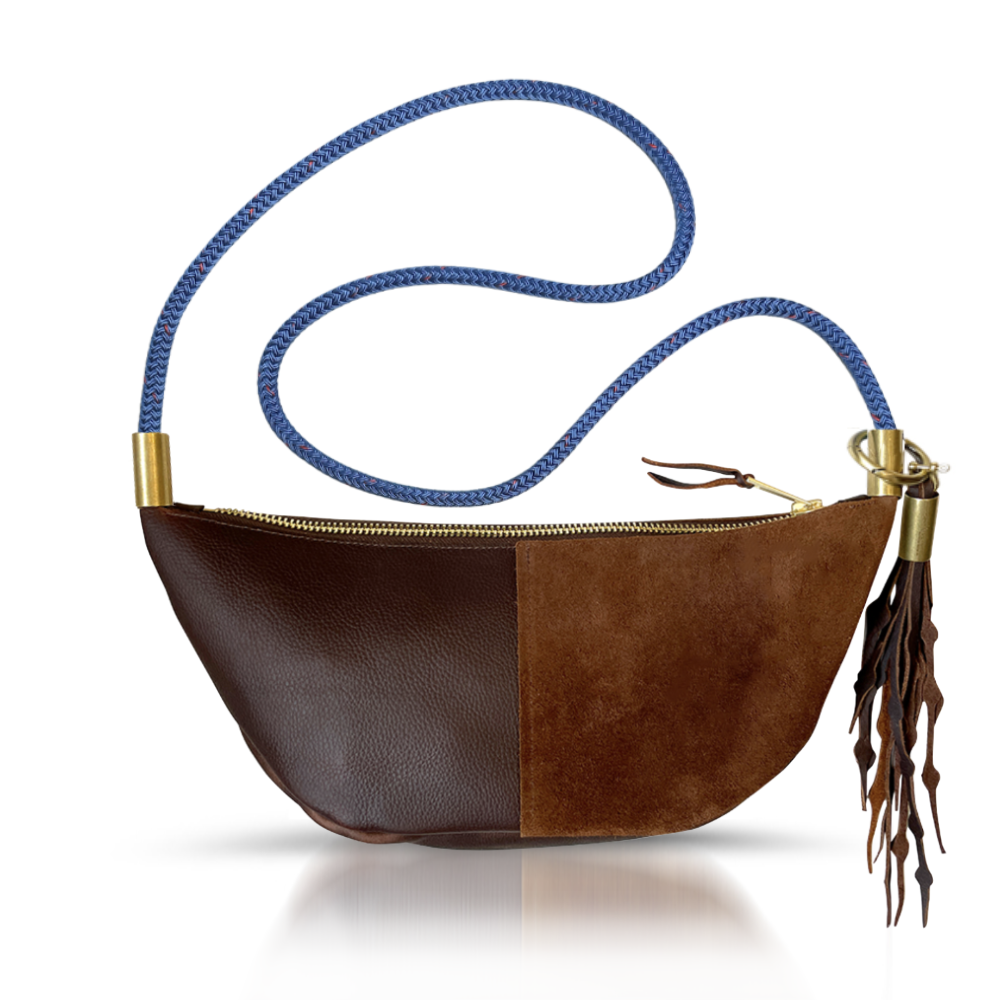 Sling #Rope Color_Harborside Blue#Rope Handle Length_Long Crossbody (50")#Add Ons_Add a Matching Seaweed Tassel (save $10)