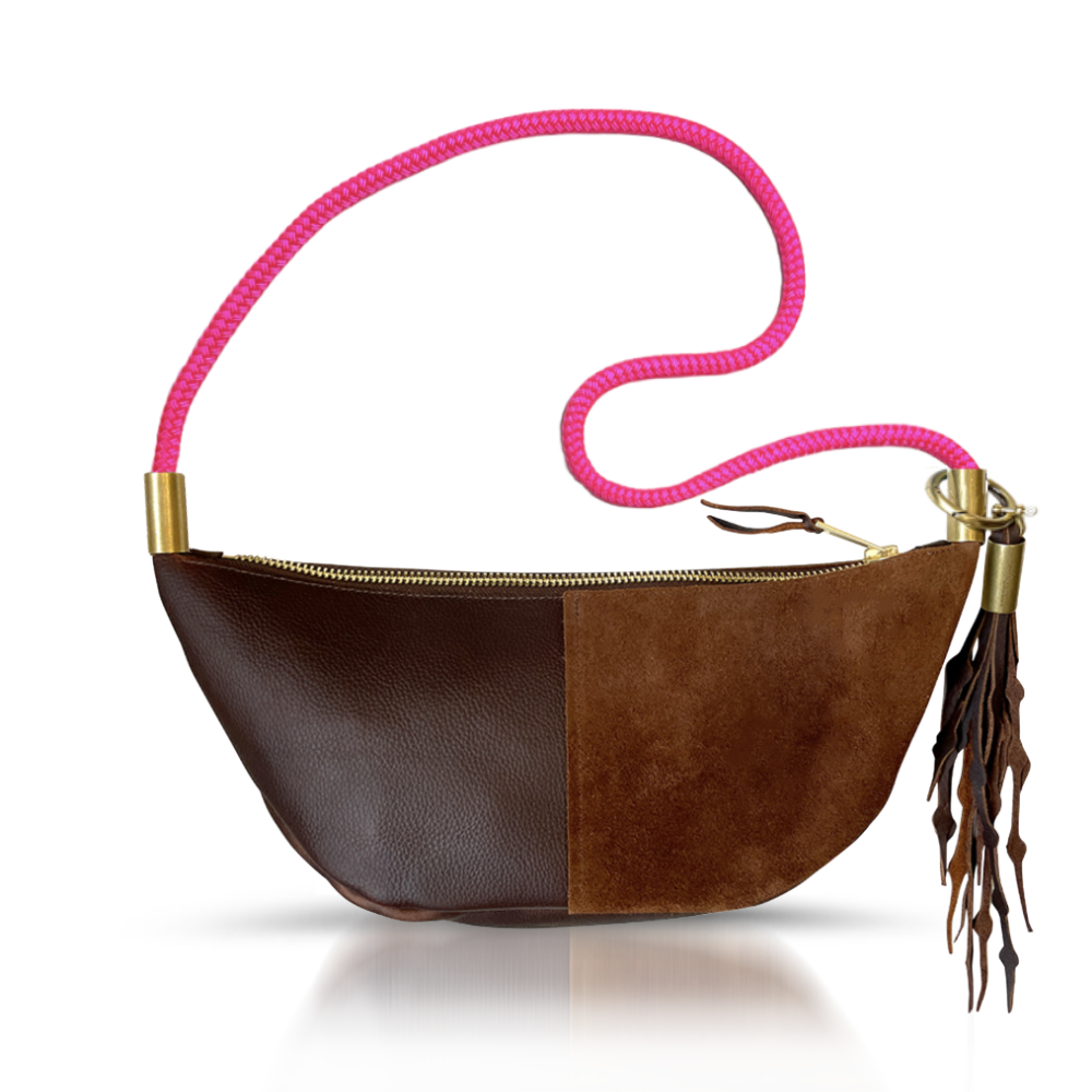 Sling #Rope Color_Neon Pink#Rope Handle Length_Long Shoulder (35”)#Add Ons_Add a Matching Seaweed Tassel (save $10)