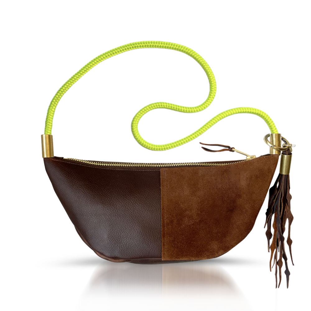 Sling #Rope Color_Neon Yellow#Rope Handle Length_Short Crossbody (40”)#Add Ons_Add a Matching Seaweed Tassel (save $10)