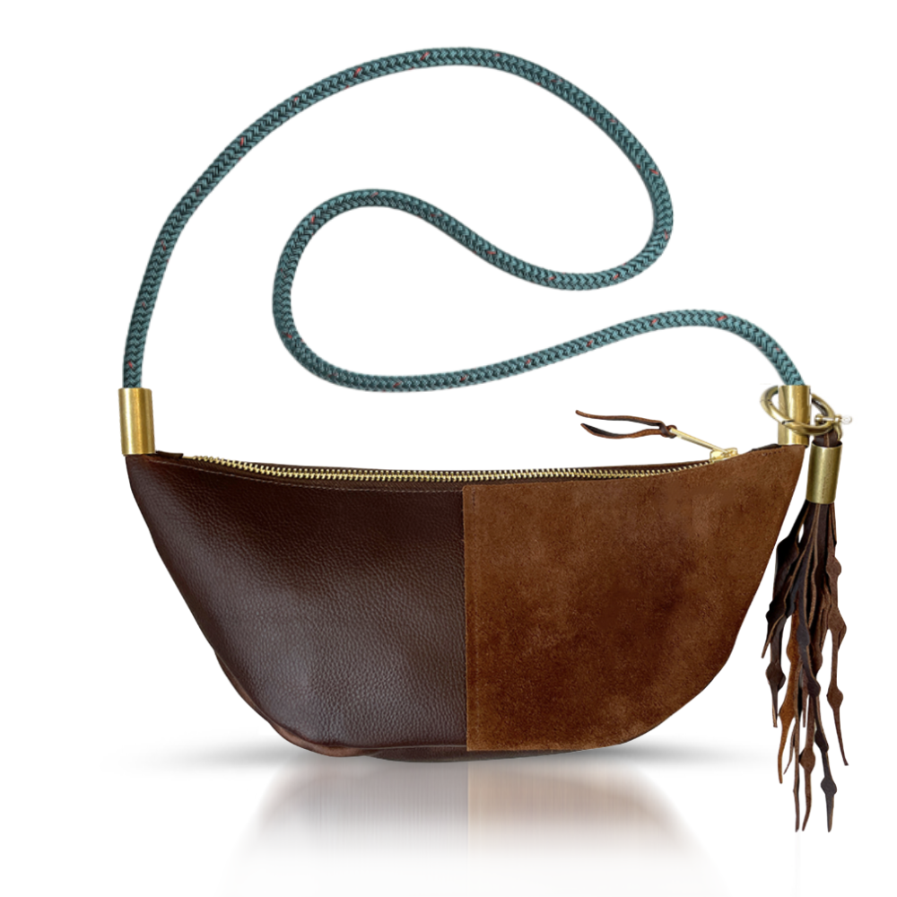 Sling #Rope Color_Seaside Teal#Rope Handle Length_Long Crossbody (50")#Add Ons_Add a Matching Seaweed Tassel (save $10)