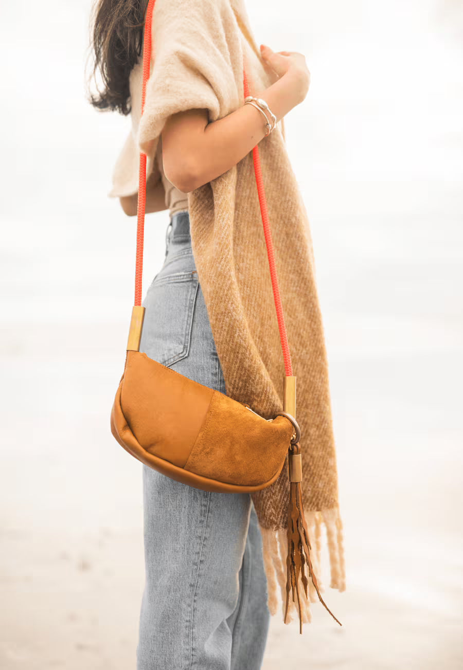 Zip Crossbody // in Beach Nut Leather