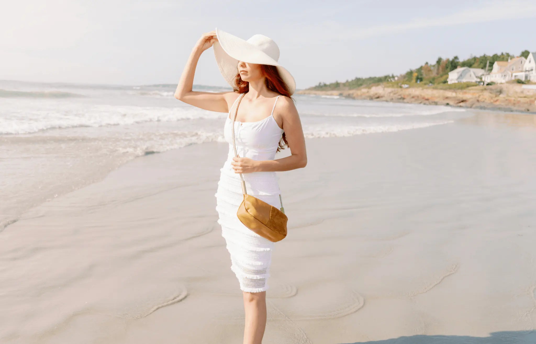 Zip Crossbody // in Beach Nut Leather