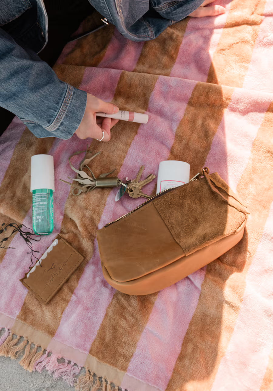 Makeup Bag // in Beach Nut Leather
