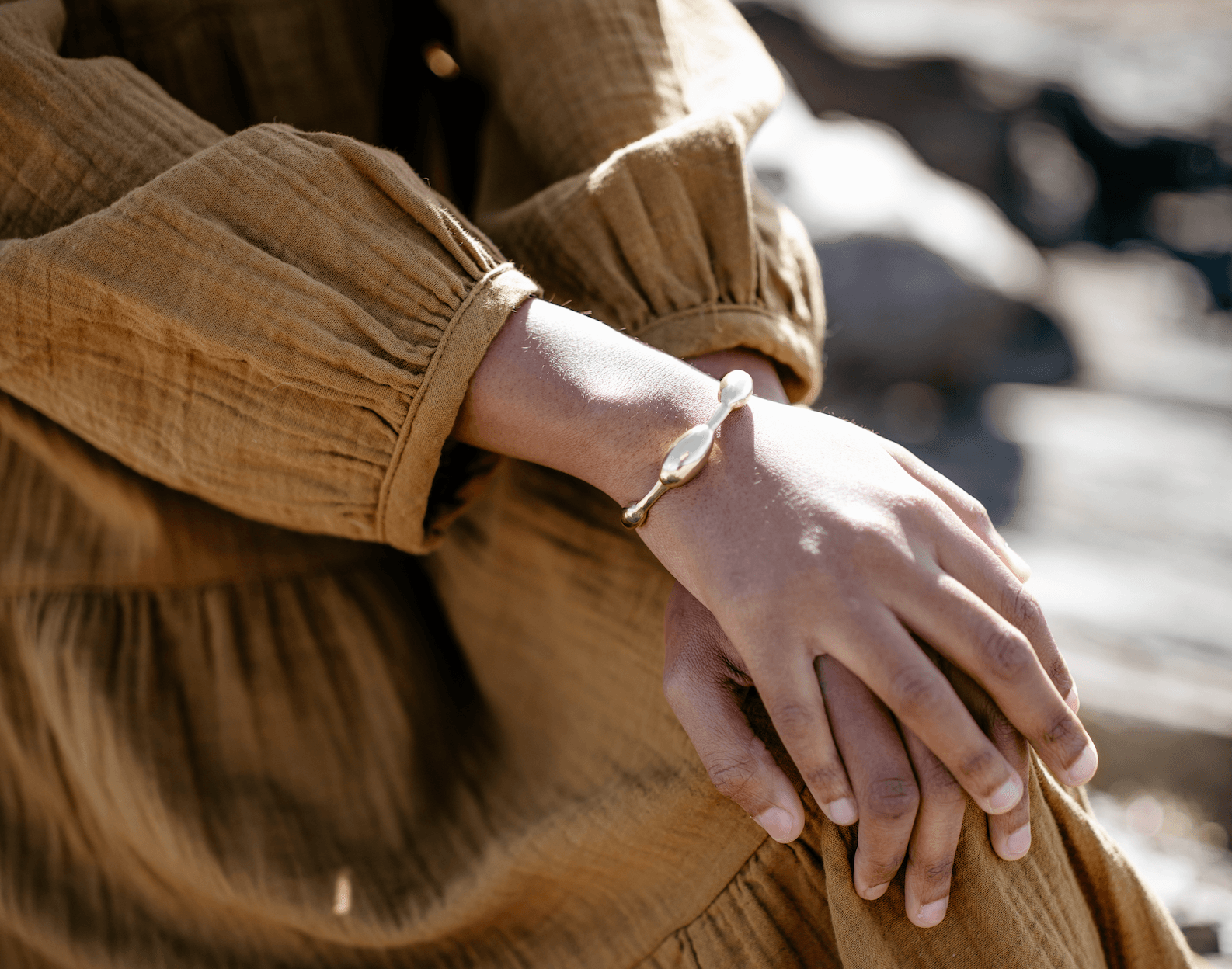 Seaweed Bracelet in Polished Brass