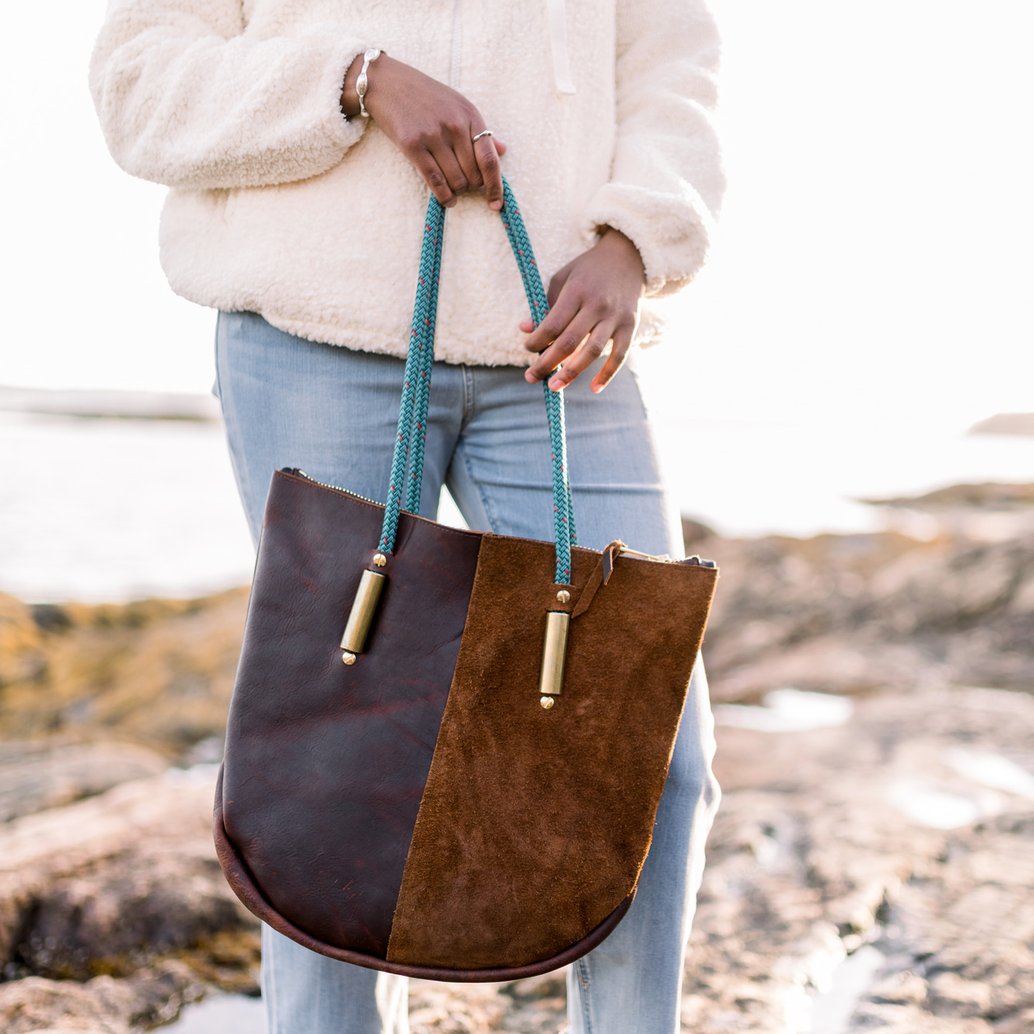 Zip Tote // in Brown Leather