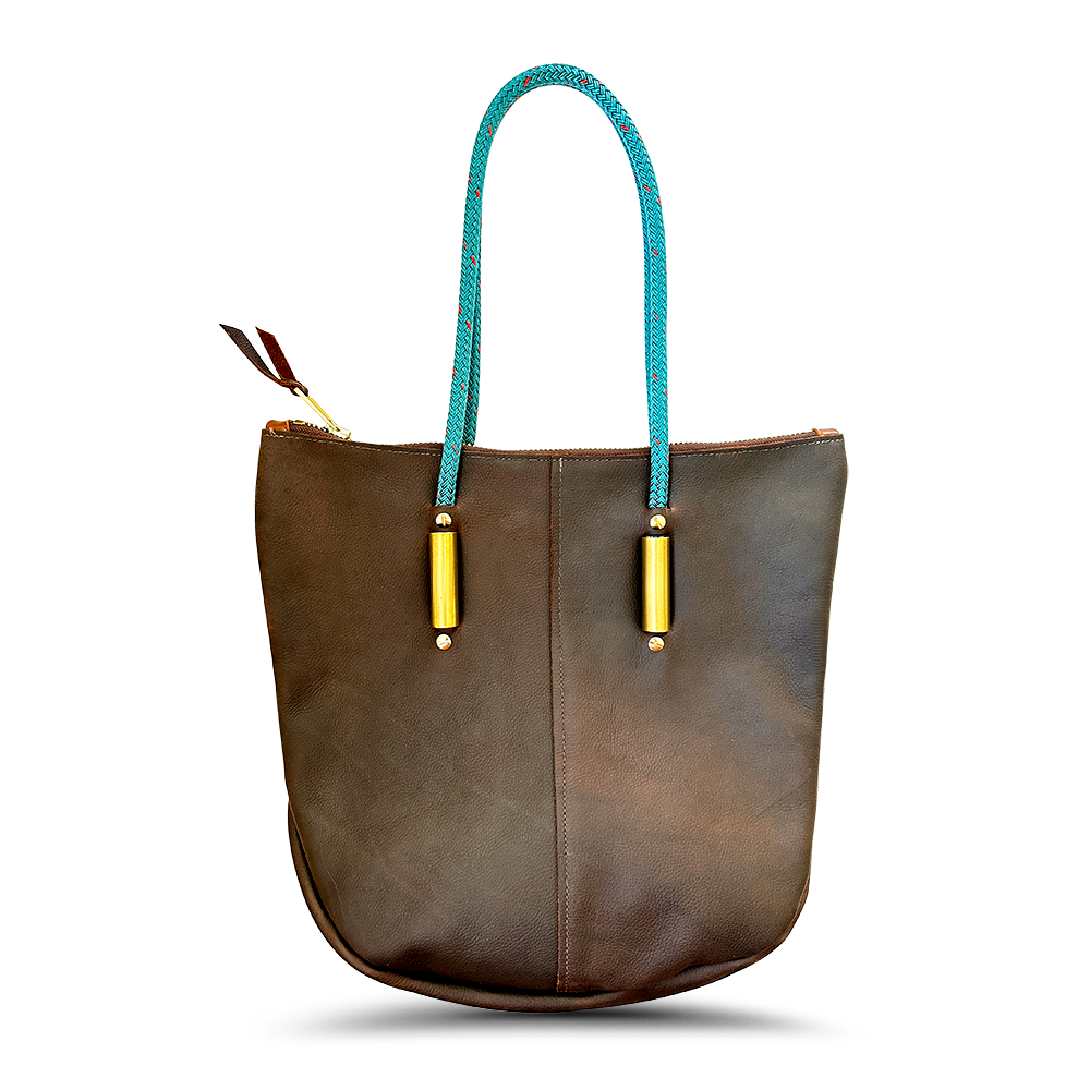 Zip Tote // in Brown Leather