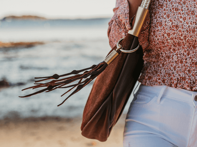 Wildwood Oyster Co. Brown Leather Zip Tote Bag