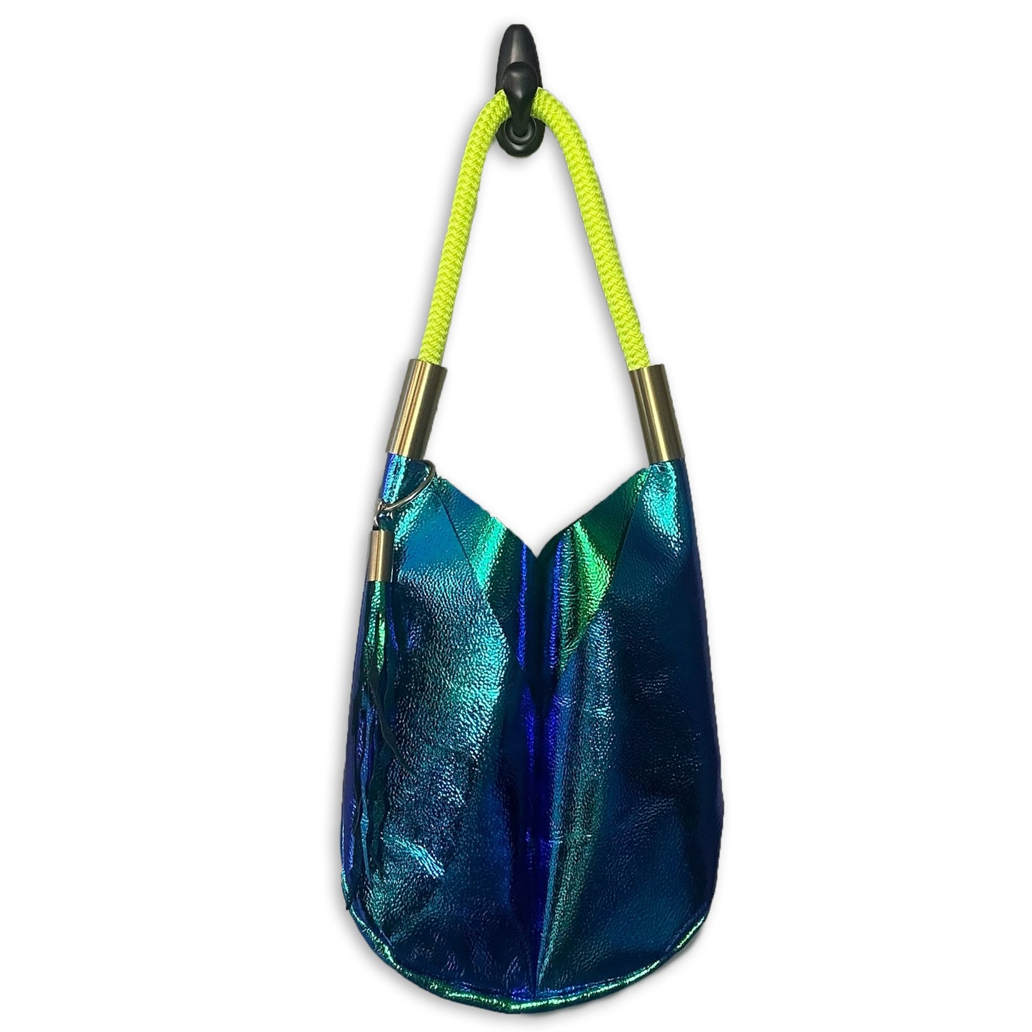 #11 Original Wildwood Bag in Blue Opal | Large with 24" Neon Yellow Dock Line + Matching Seaweed Tassel