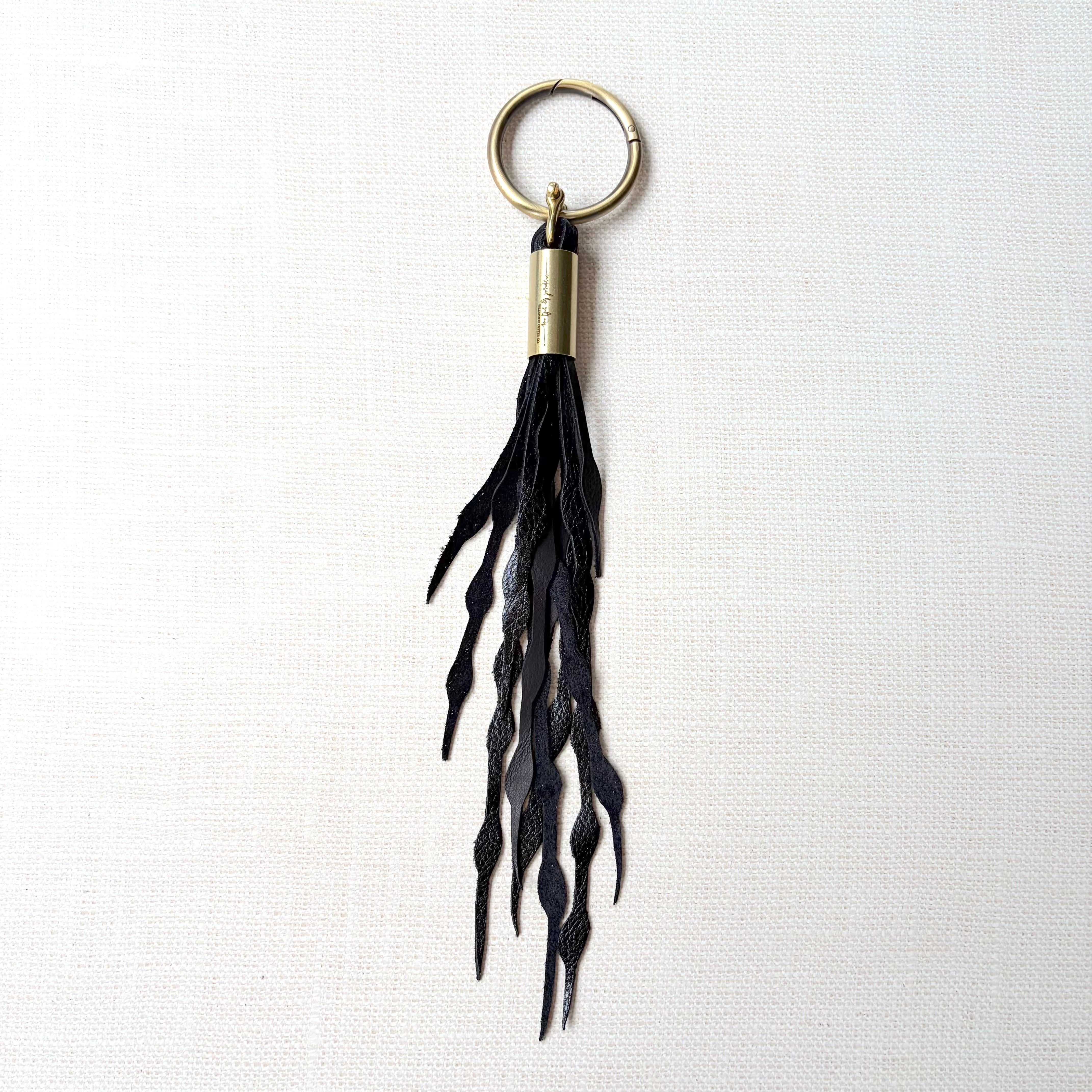 #12 Seaweed Tassel // Combo Black and Black Metallic Leathers (1st quality)