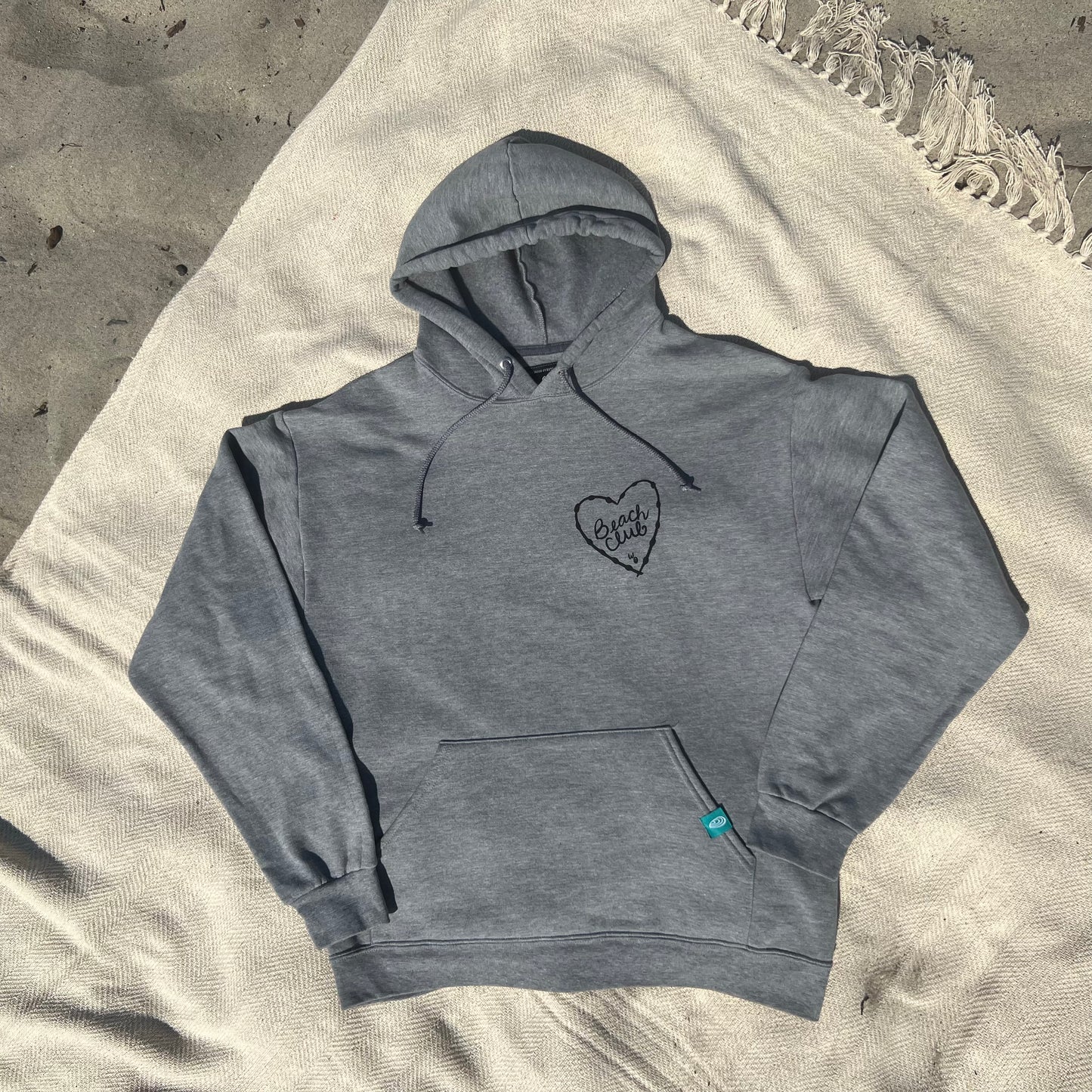 #12 Gray Beach Club Pull Over Hoodie (Seabreeze)