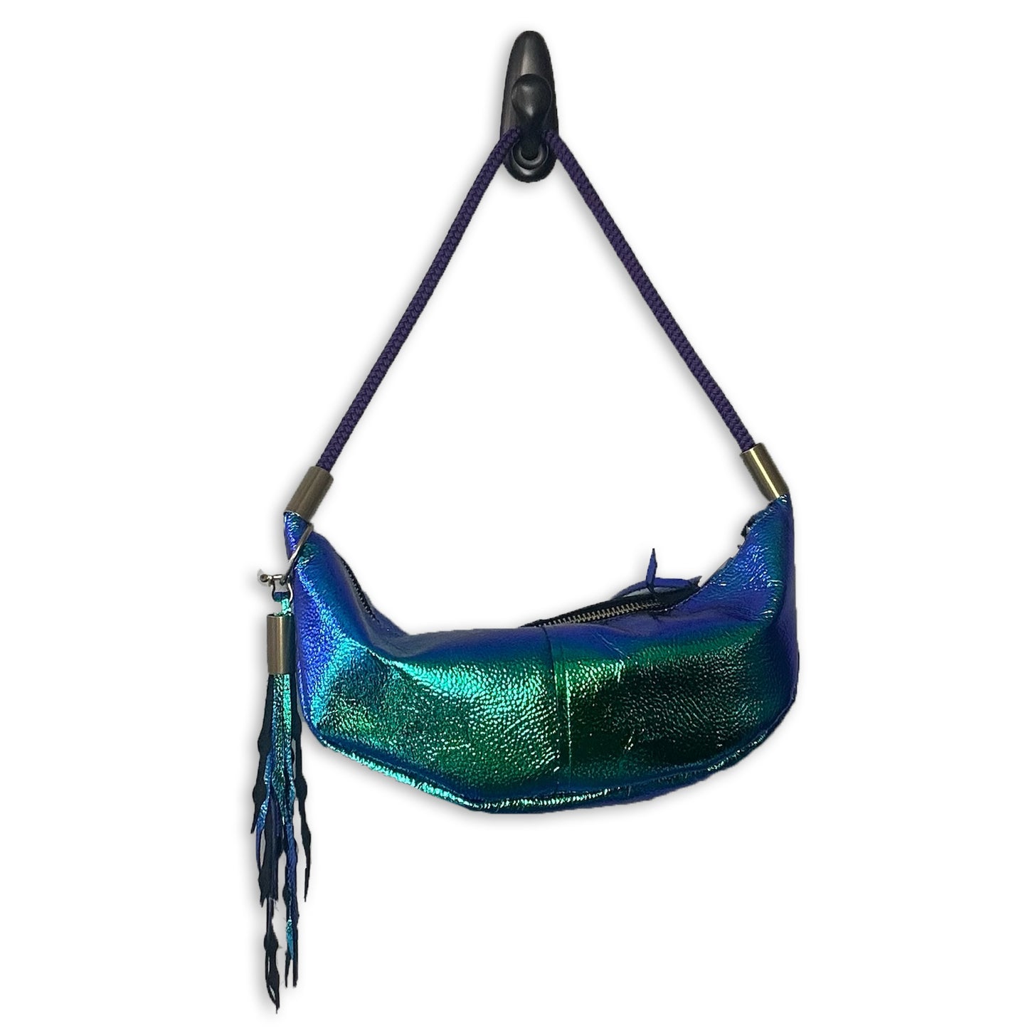 #16 Sling Bag in Blue Opal | with 25" Limited Edition Purple Mussel Dock Line + Matching Seaweed Tassel