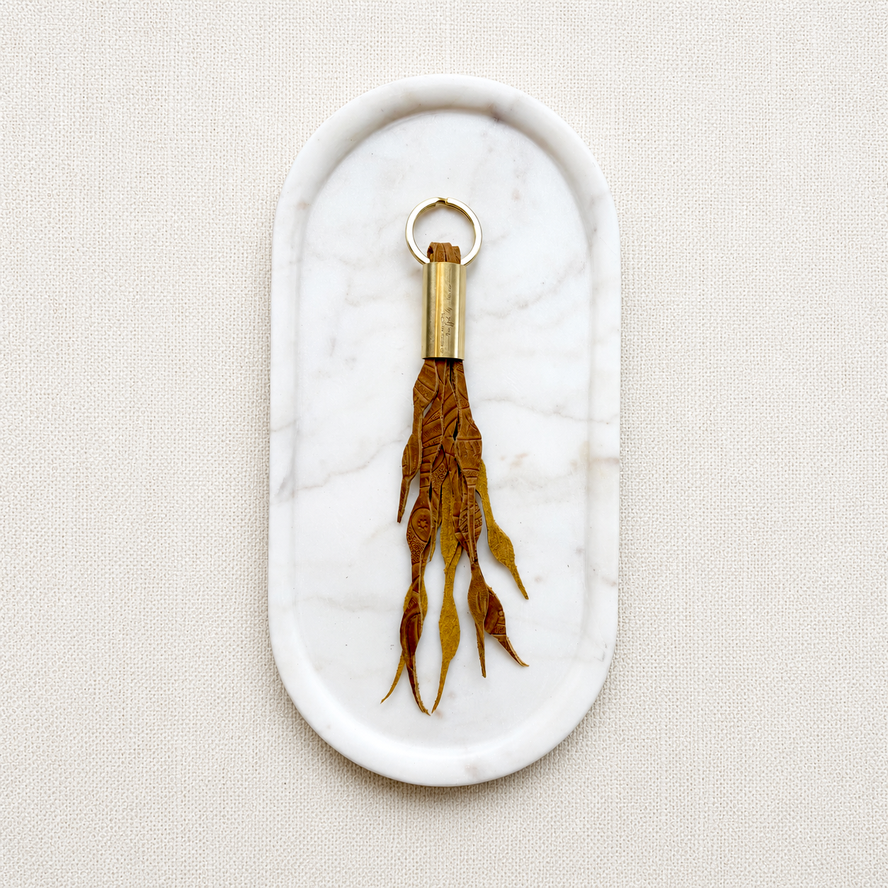 #18 Seaweed Fringe Keychain // Beach Cowgirl Leather (1st quality)