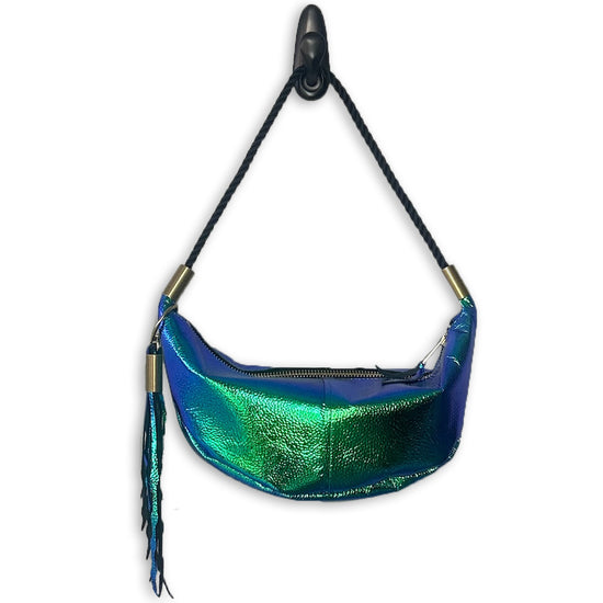 #20 Sling Bag in Blue Opal | with 25" Summer Night Black Dock Line + Matching Seaweed Tassel