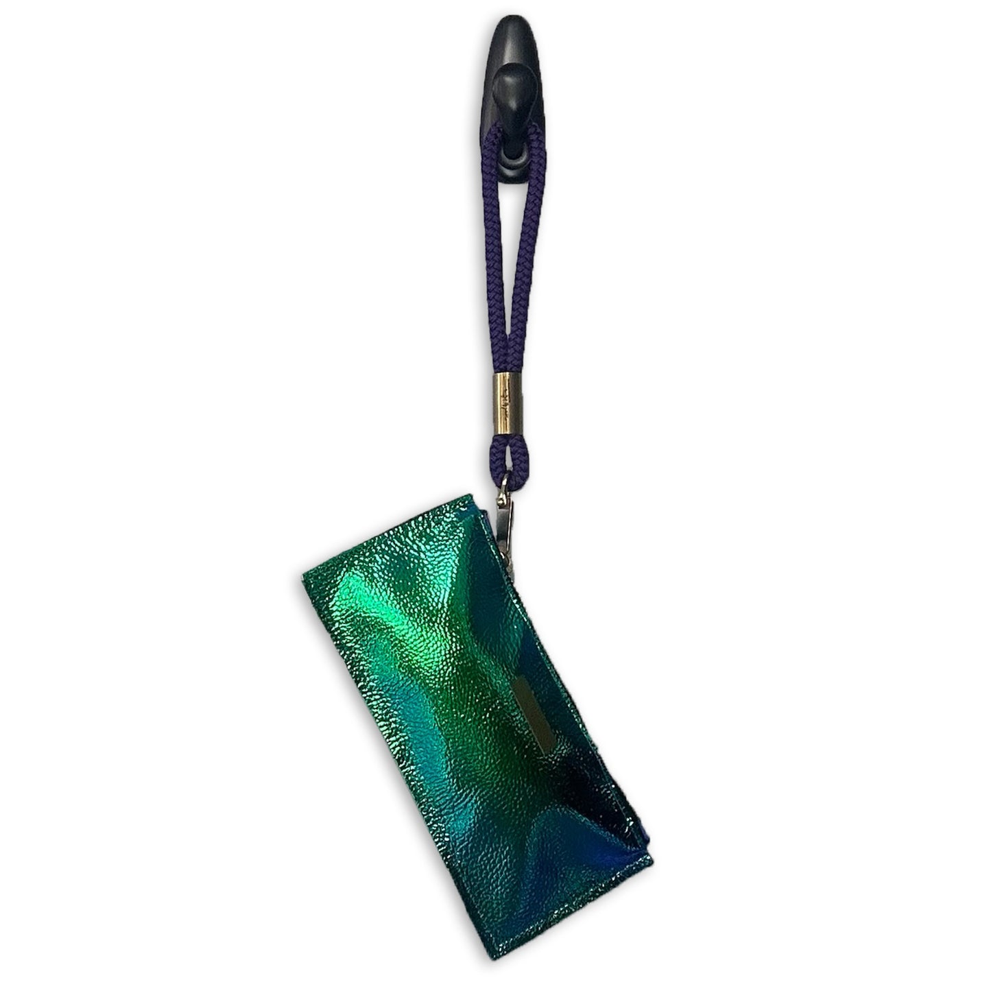 #23 Leather Clutch in Blue Opal | with Limited Edition Purple Mussel Rope Wristlet