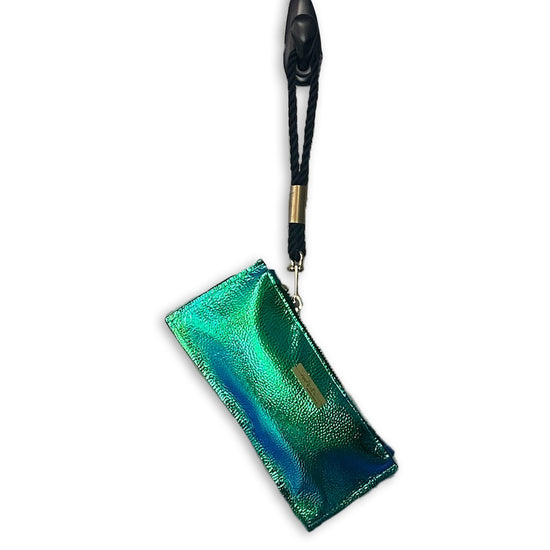 #25 Leather Clutch in Blue Opal | with Summer Night Black Rope Wristlet