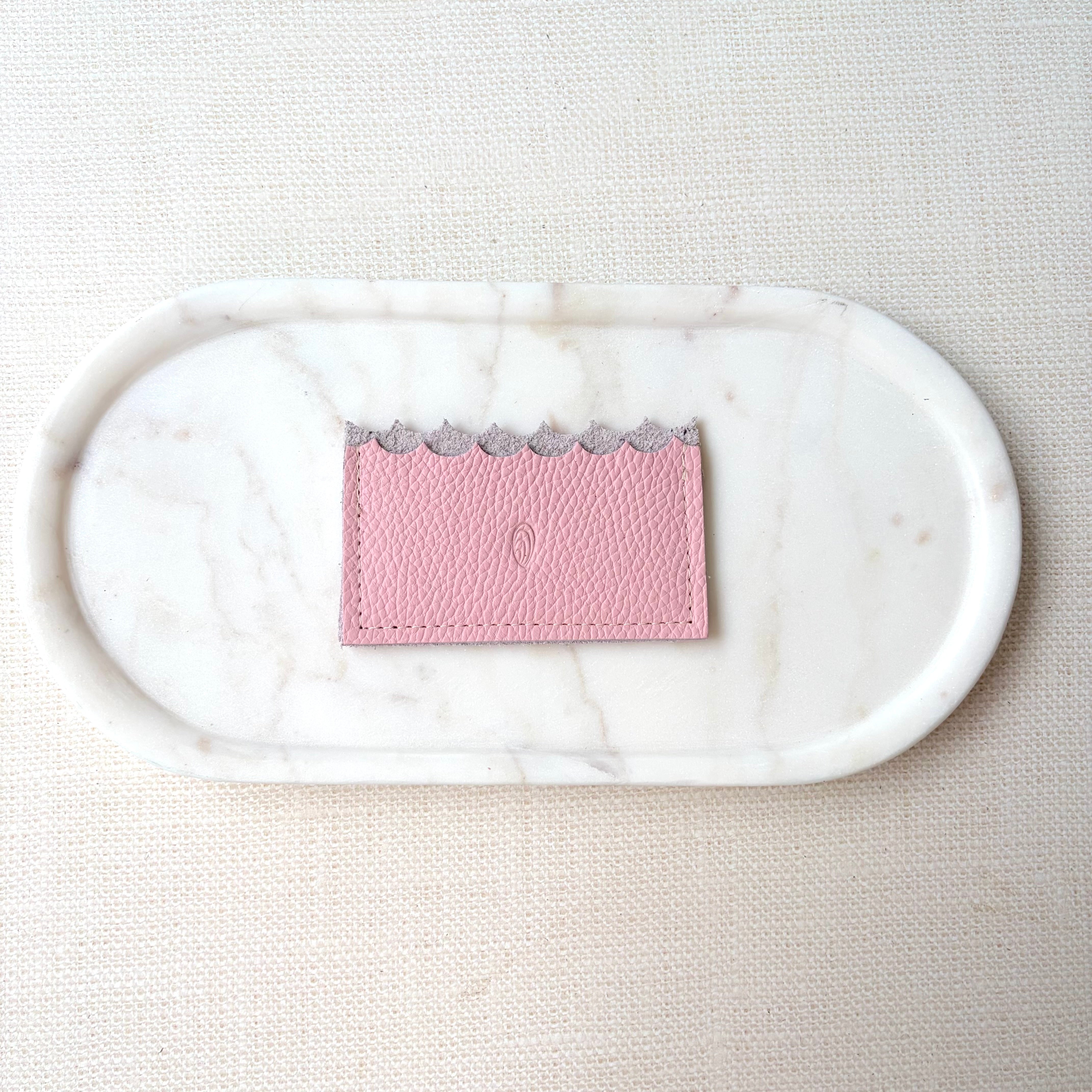 #25 Mini Wallet with Oyster Shell // Pink Petal Leather (1st quality)