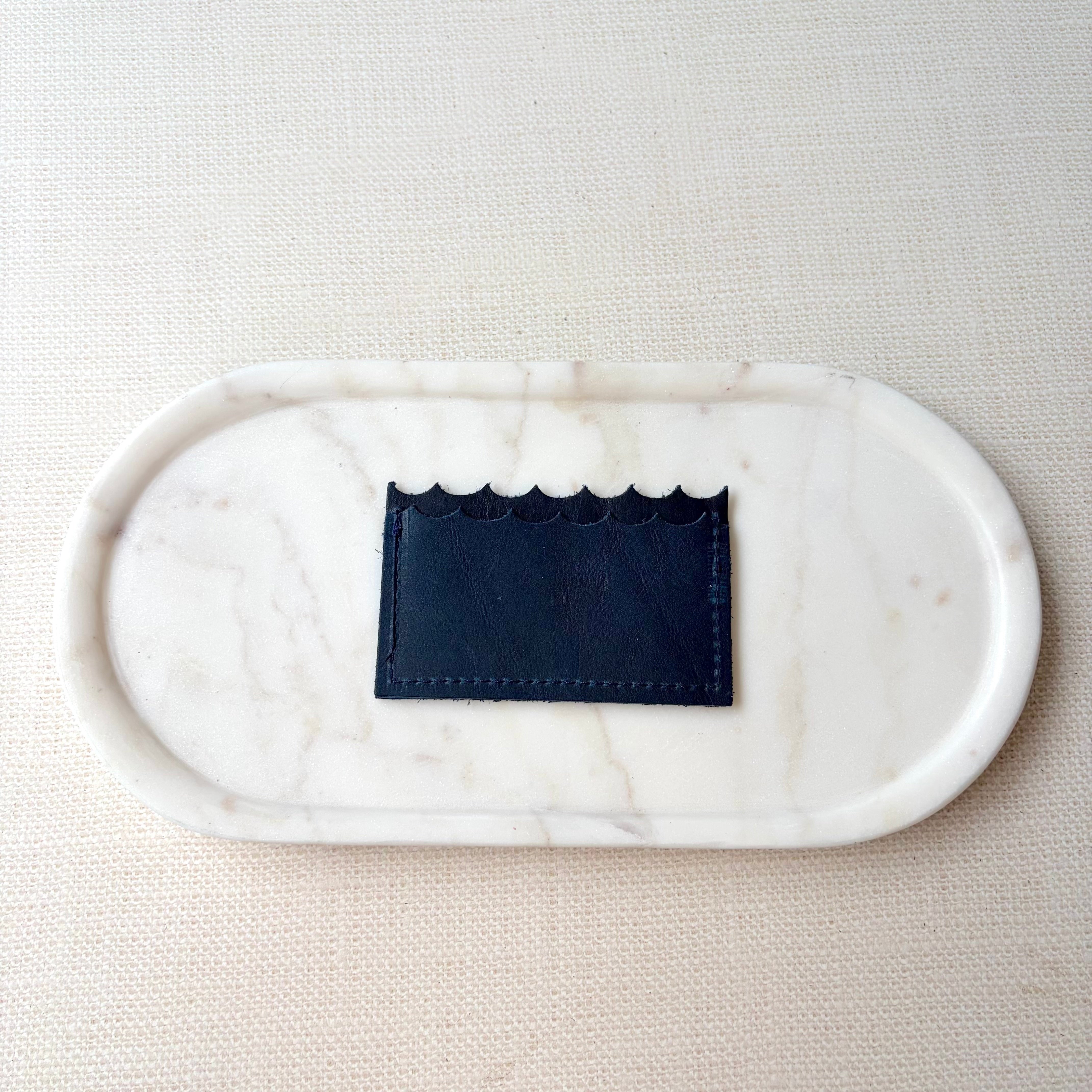 #27 Mini Wallet with Oyster Shell // Atlantic Navy Leather