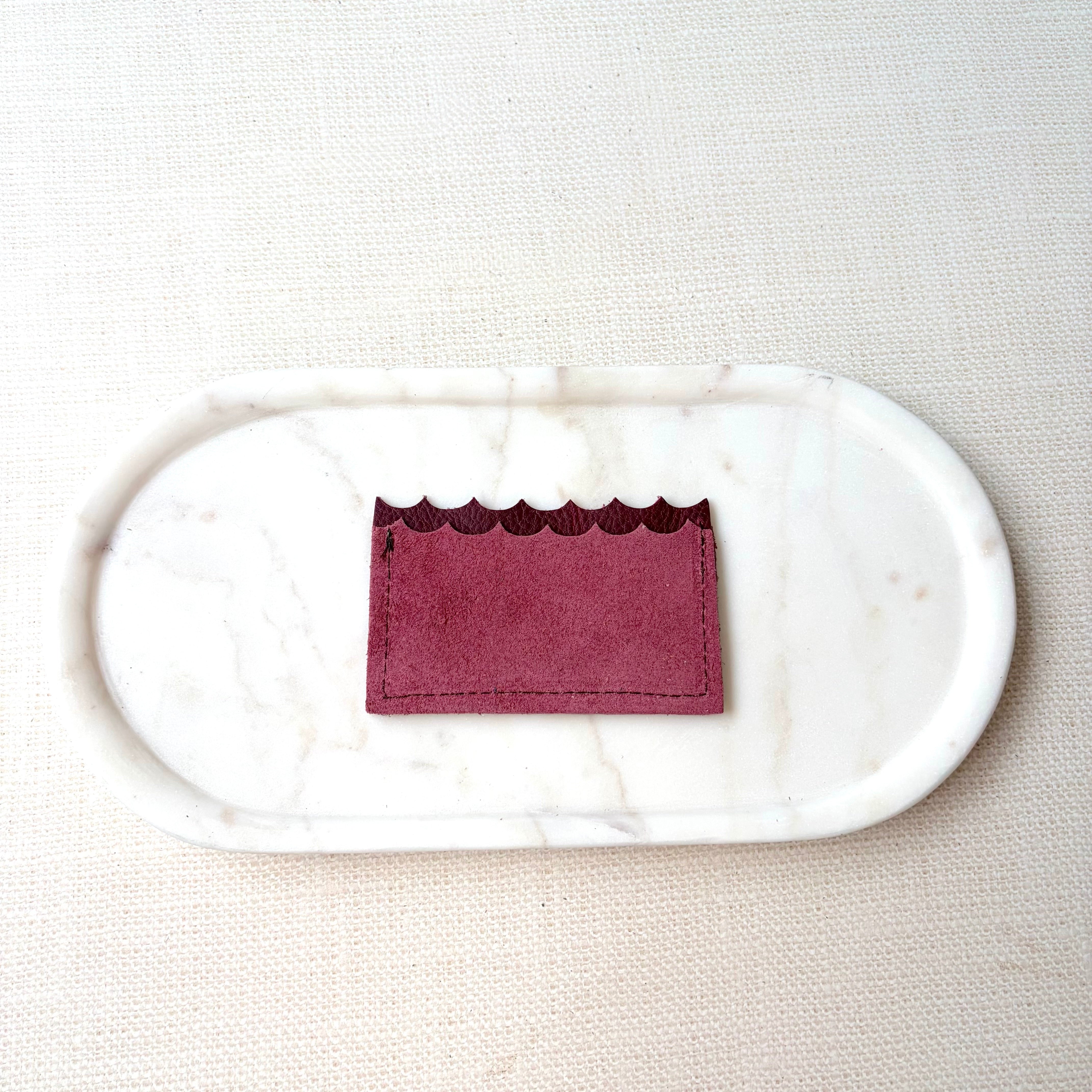 #29 Mini Wallet with Oyster Shell // Garnet Leather