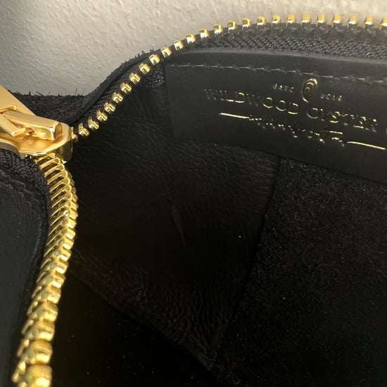 #34 Zip Crossbody | in Black Leather with 35" Summer Night Black Dock Line