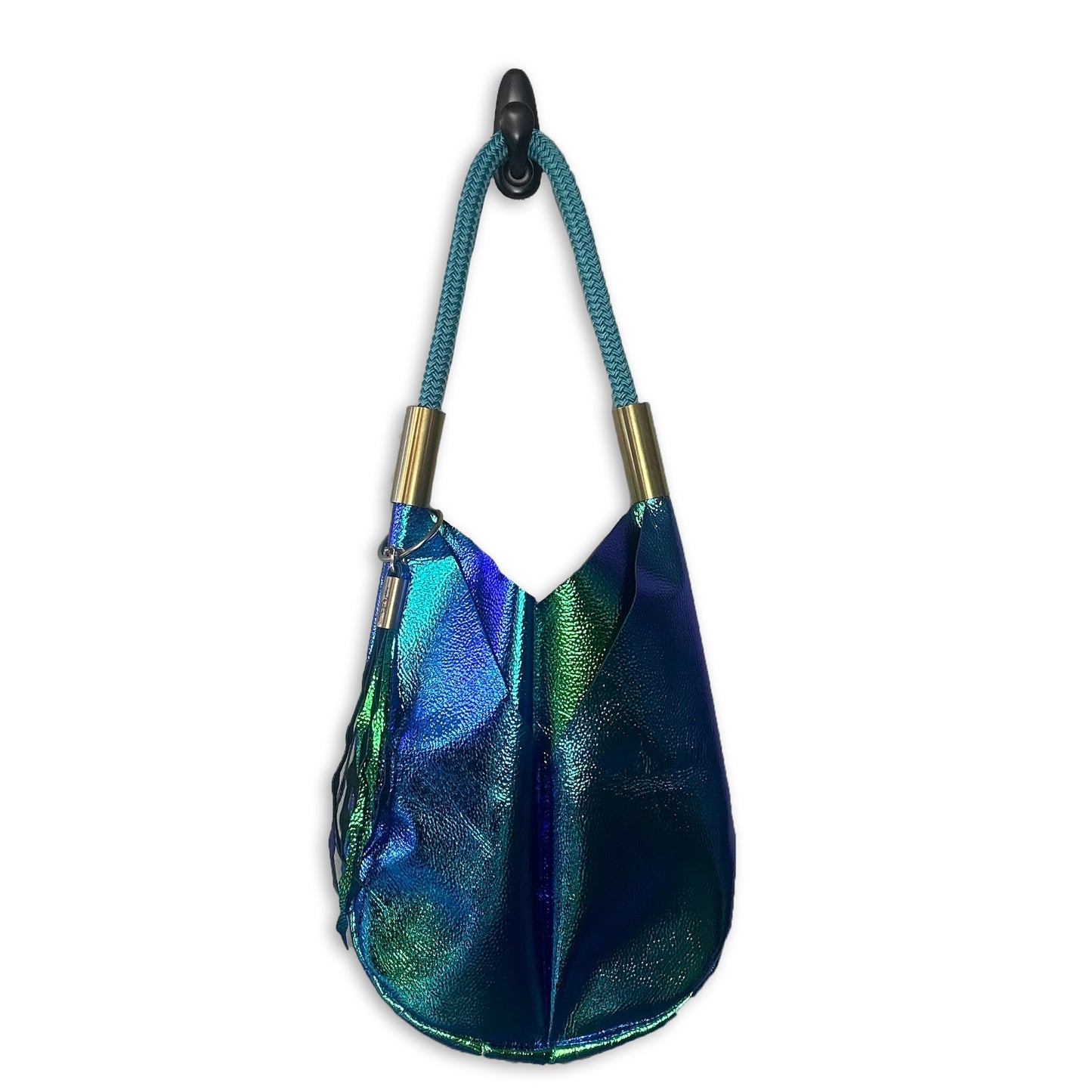 #03 Original Wildwood Bag in Blue Opal | Large with 24" Limited Edition Caribbean Blue Rope Dock Line + Matching Seaweed Tassel