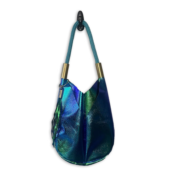 #03 Original Wildwood Bag in Blue Opal | Large with 24" Limited Edition Caribbean Blue Rope Dock Line + Matching Seaweed Tassel