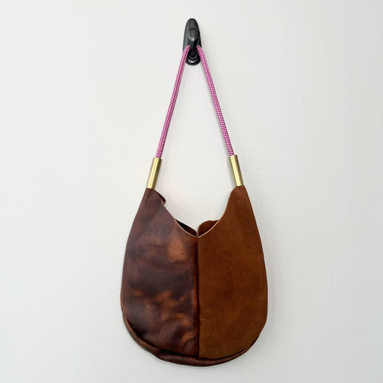 #45 Mermaid Purse | in Brown Leather with 25" Purple Beach Rose Dock Line