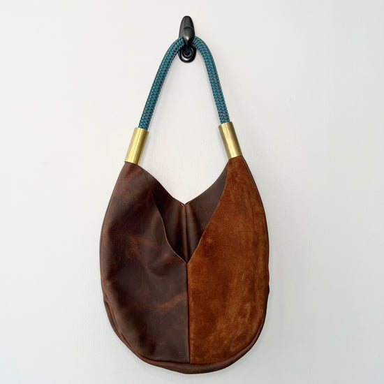 #47 Original Wildwood Bag | Large in Brown Leather with 24" Seaside Teal Dock Line