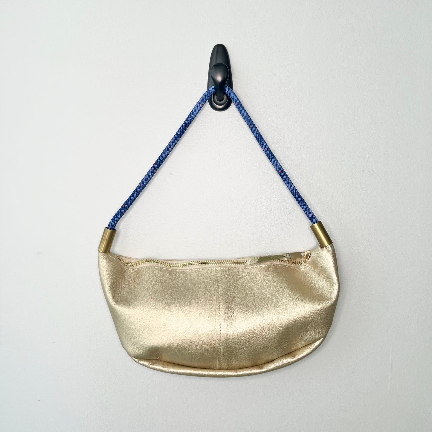 #32 Sling Bag |  in Limited Edition Gold Leather with 25" Harborside Blue Dock Line