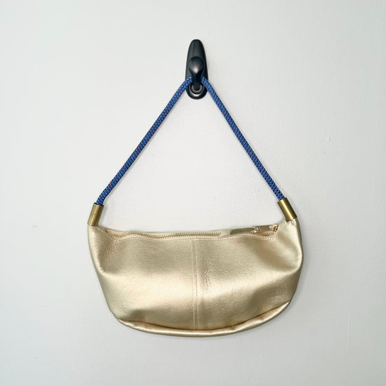 #32 Sling Bag |  in Limited Edition Gold Leather with 25" Harborside Blue Dock Line