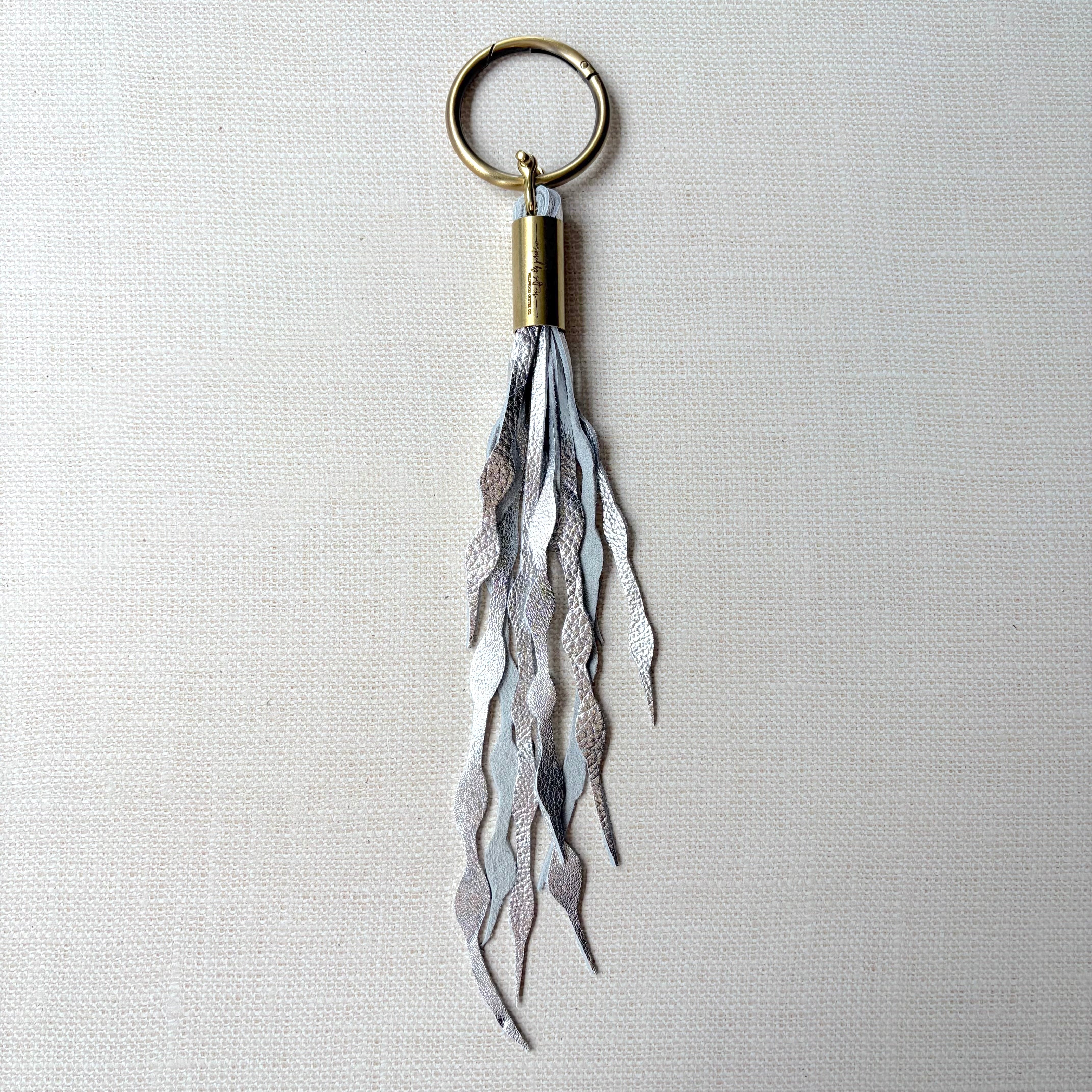 #05 Seaweed Tassel // Silver Metallic Leather (1st quality)