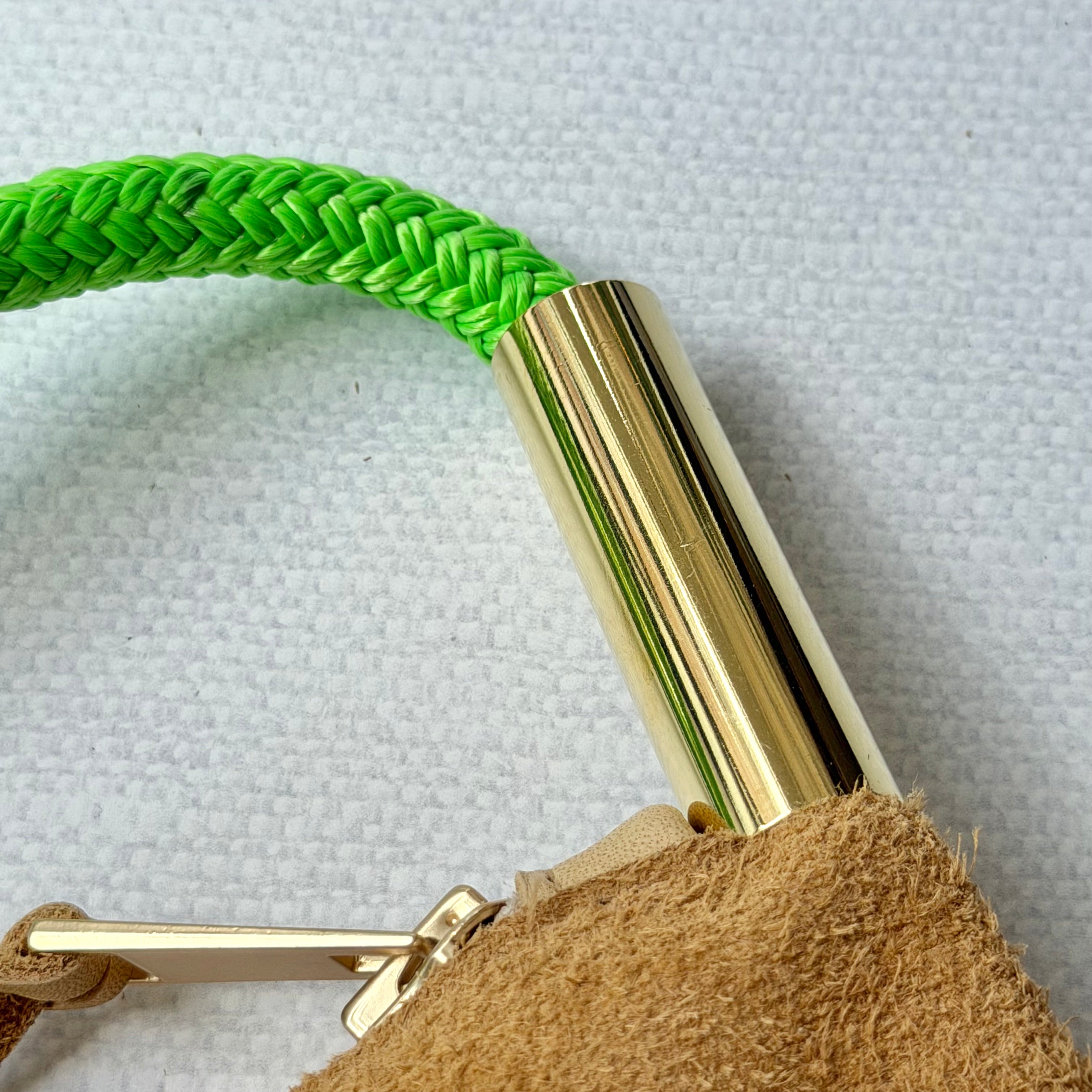 #71 Zip Crossbody // Warm Sand Leather with 45" Neon Green Dock Line + Warm Sand Mini Wallet (1st quality)