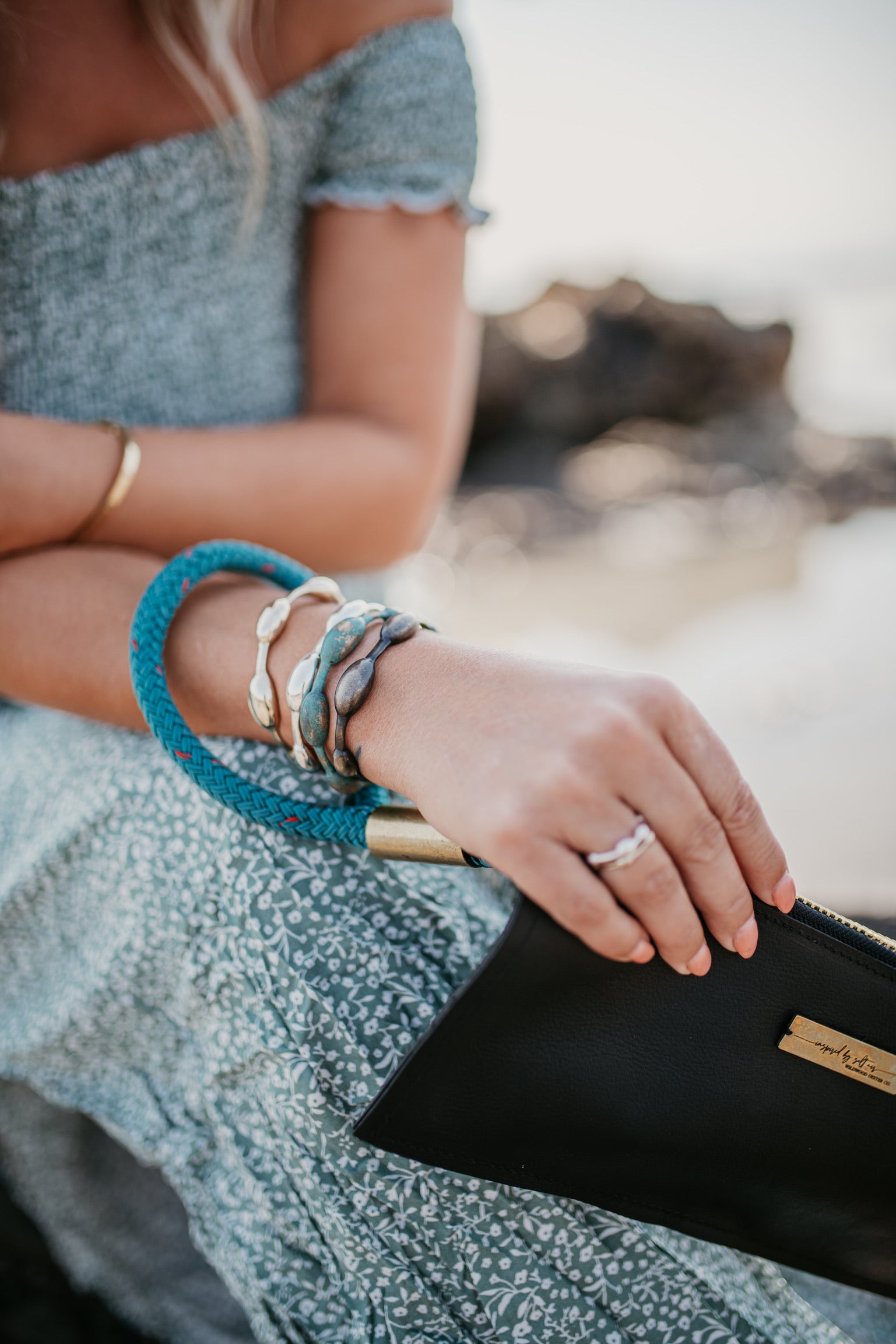 Leather Clutch + Rope Wristlet // in Brown Leather