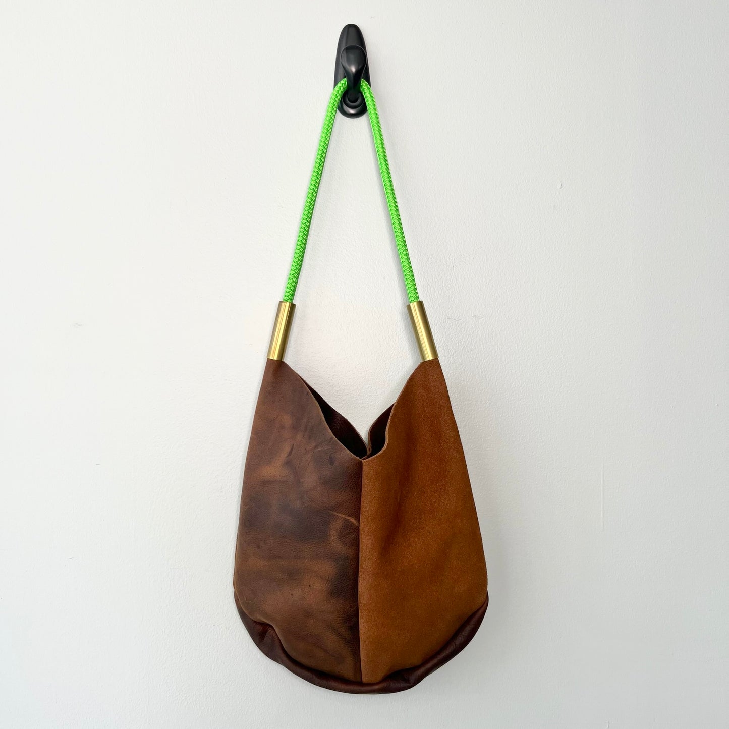 #42 Mermaid Purse | in Brown Leather with 25" Neon Green Dock Line