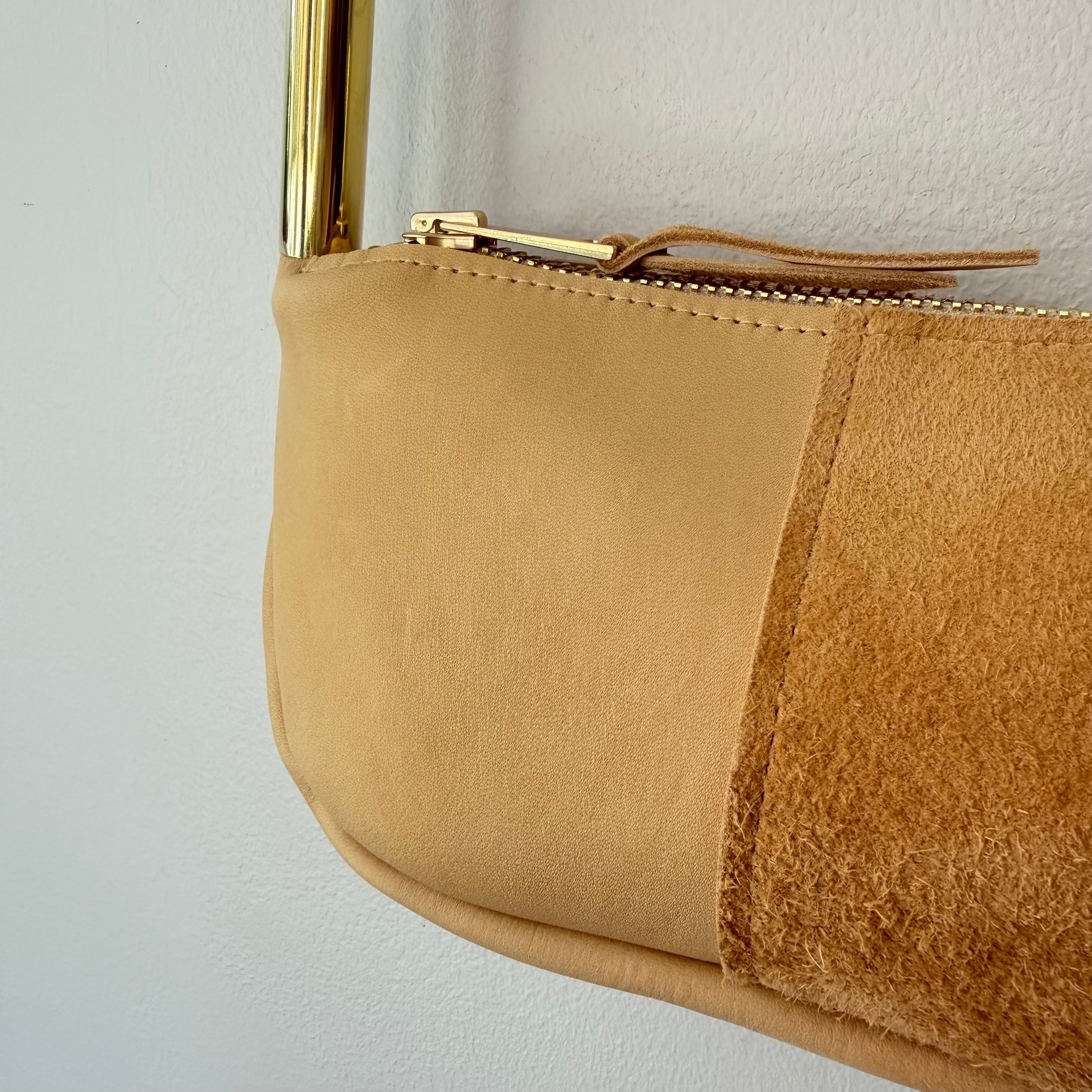 #79 Zip Crossbody // Sand Leather with 35" Seaside Teal Dock Line + Matching Seaweed Tassel (2nd quality)