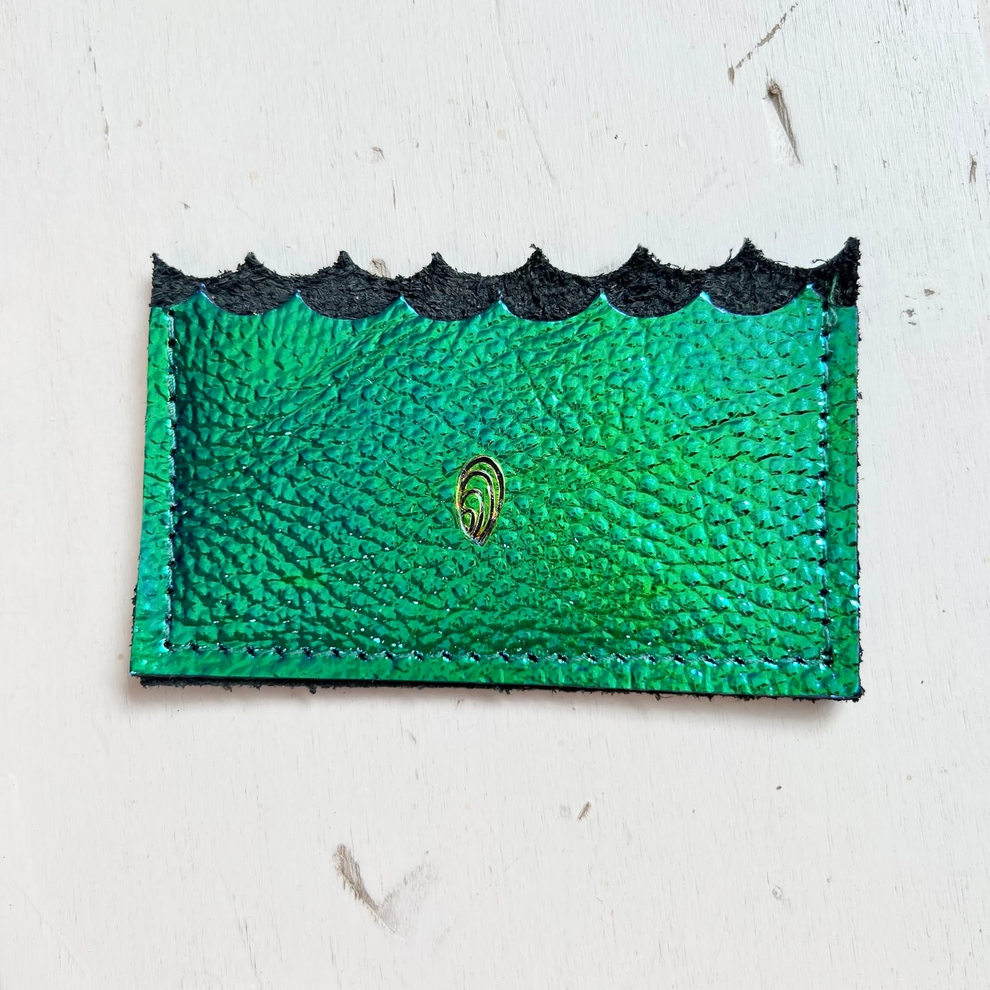 #65 Blue Opal Mini Wallet | with Oyster Shell