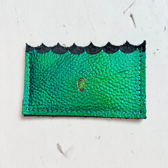 #65 Blue Opal Mini Wallet | with Oyster Shell