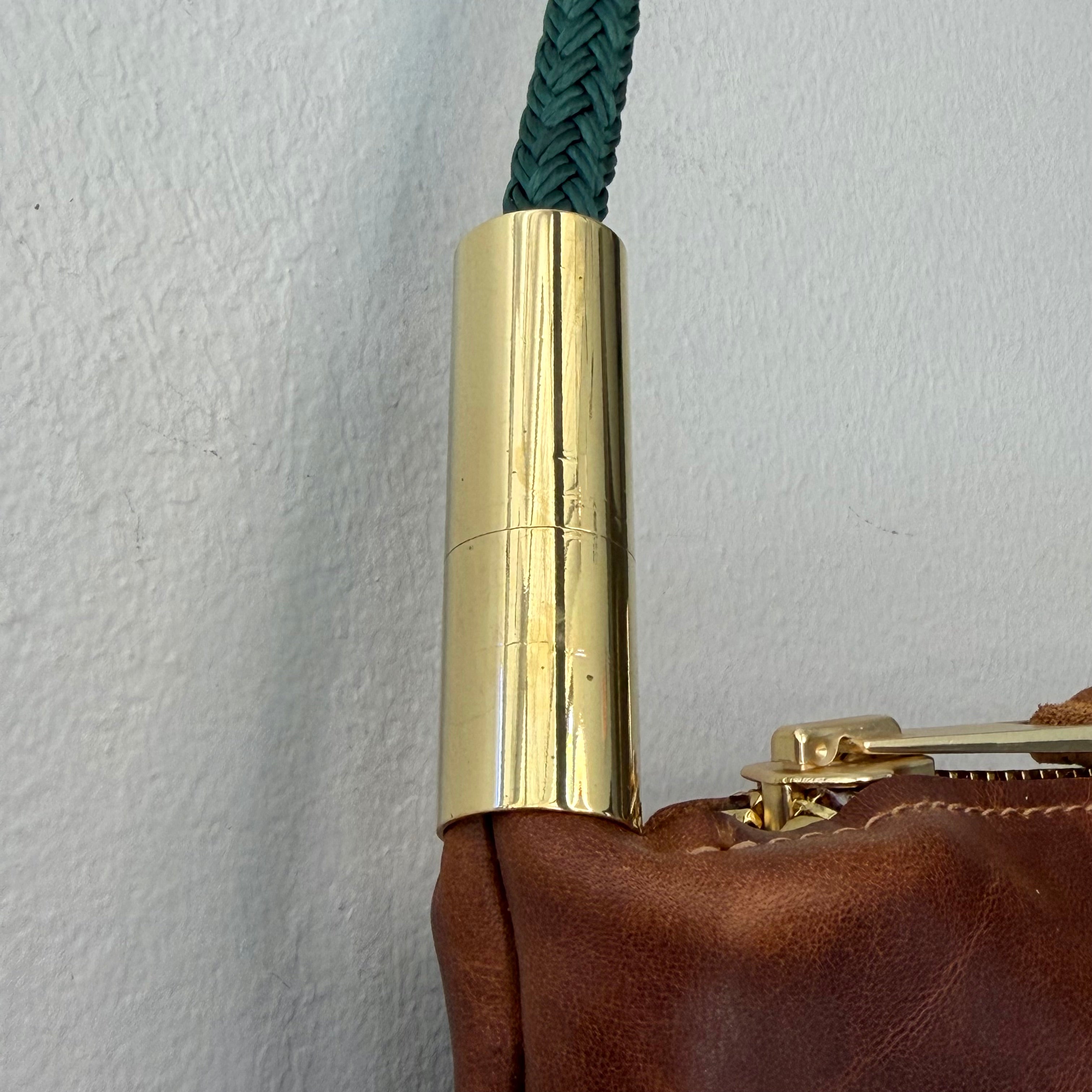 #88 Zip Crossbody // Limited Edition Brown Tourmaline Leather with 40" Pine Green Dock Line (2nd quality)